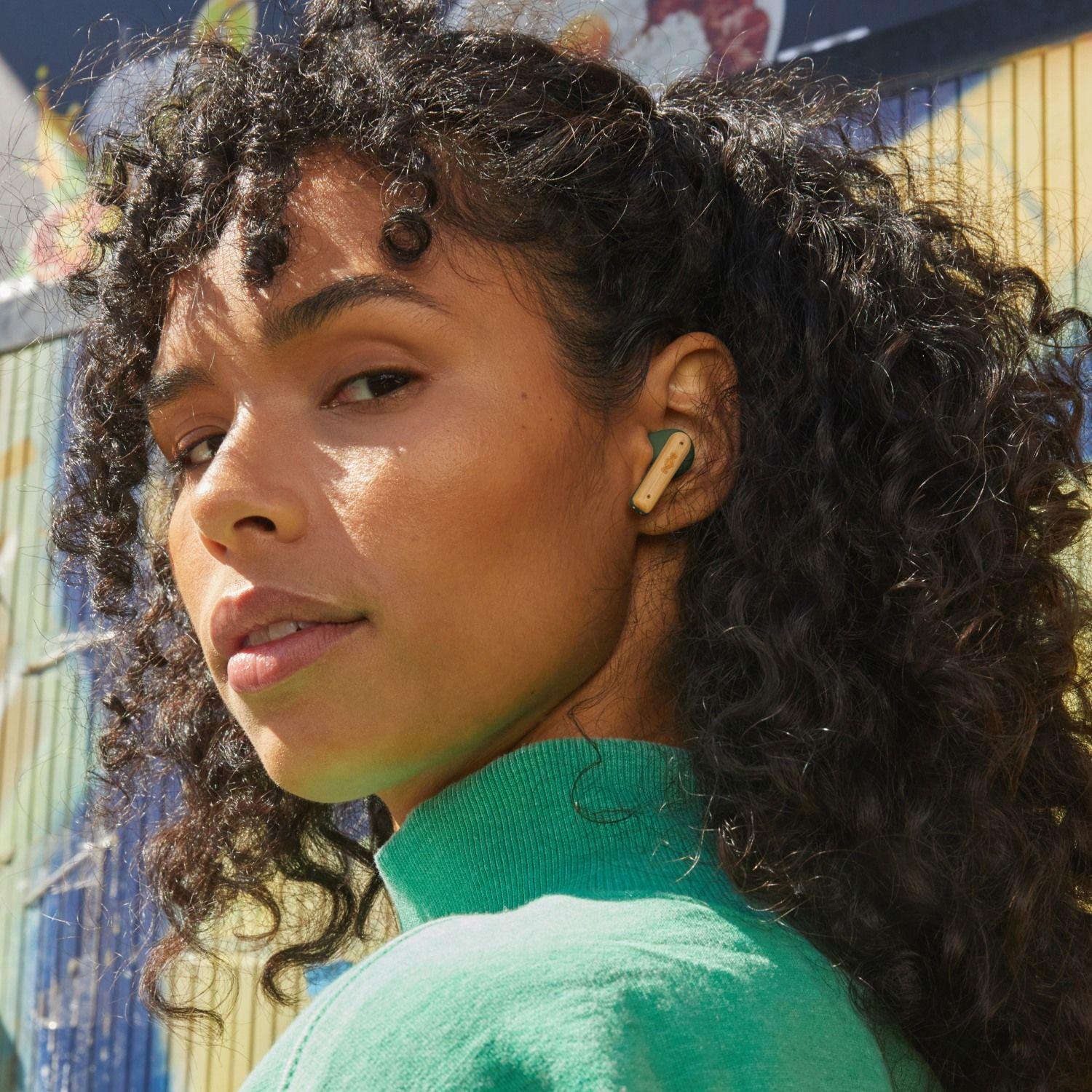 Audífonos Bluetooth True Wireless Little Bird Green Marley-3