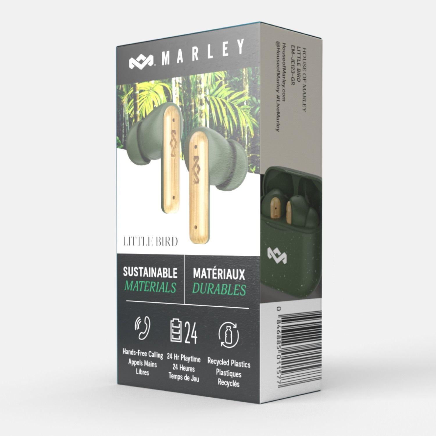 Audífonos Bluetooth True Wireless Little Bird Green Marley-6