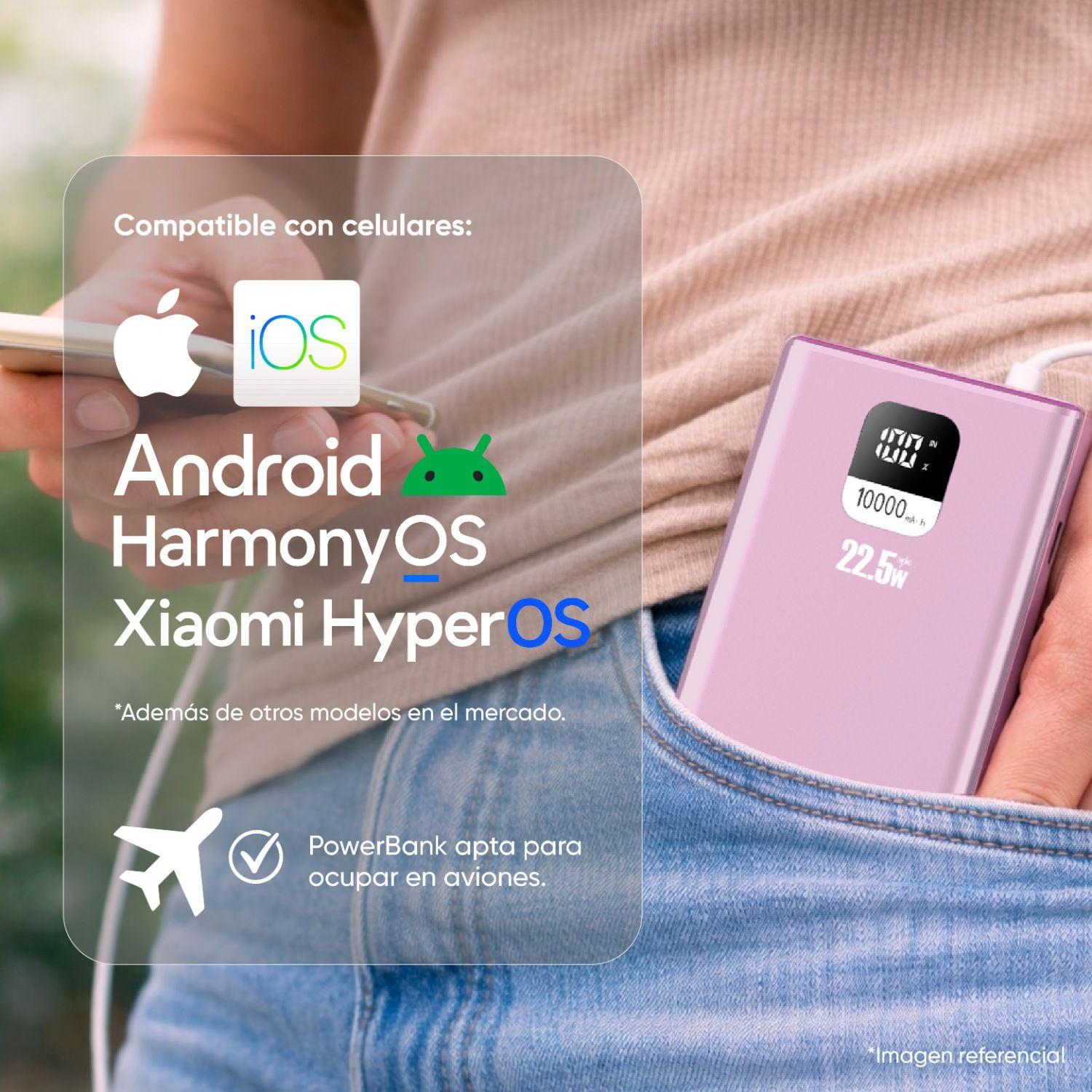 Batería Externa Power Bank 10000 Mah 22.5W UCP10PPD Rosada-2