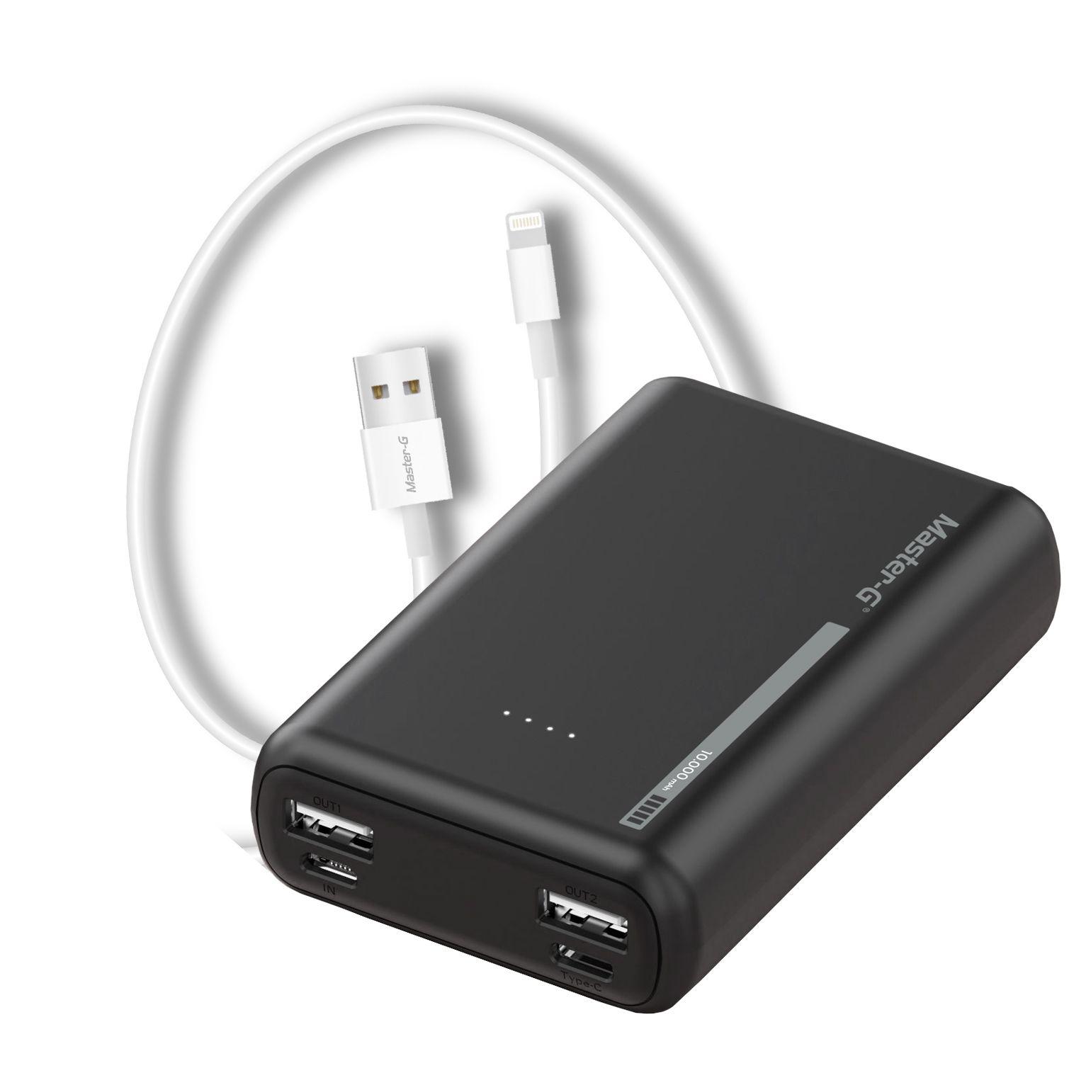 Kit Batería Externa 10000Mah + Cable C.R Lightning Master-G-0