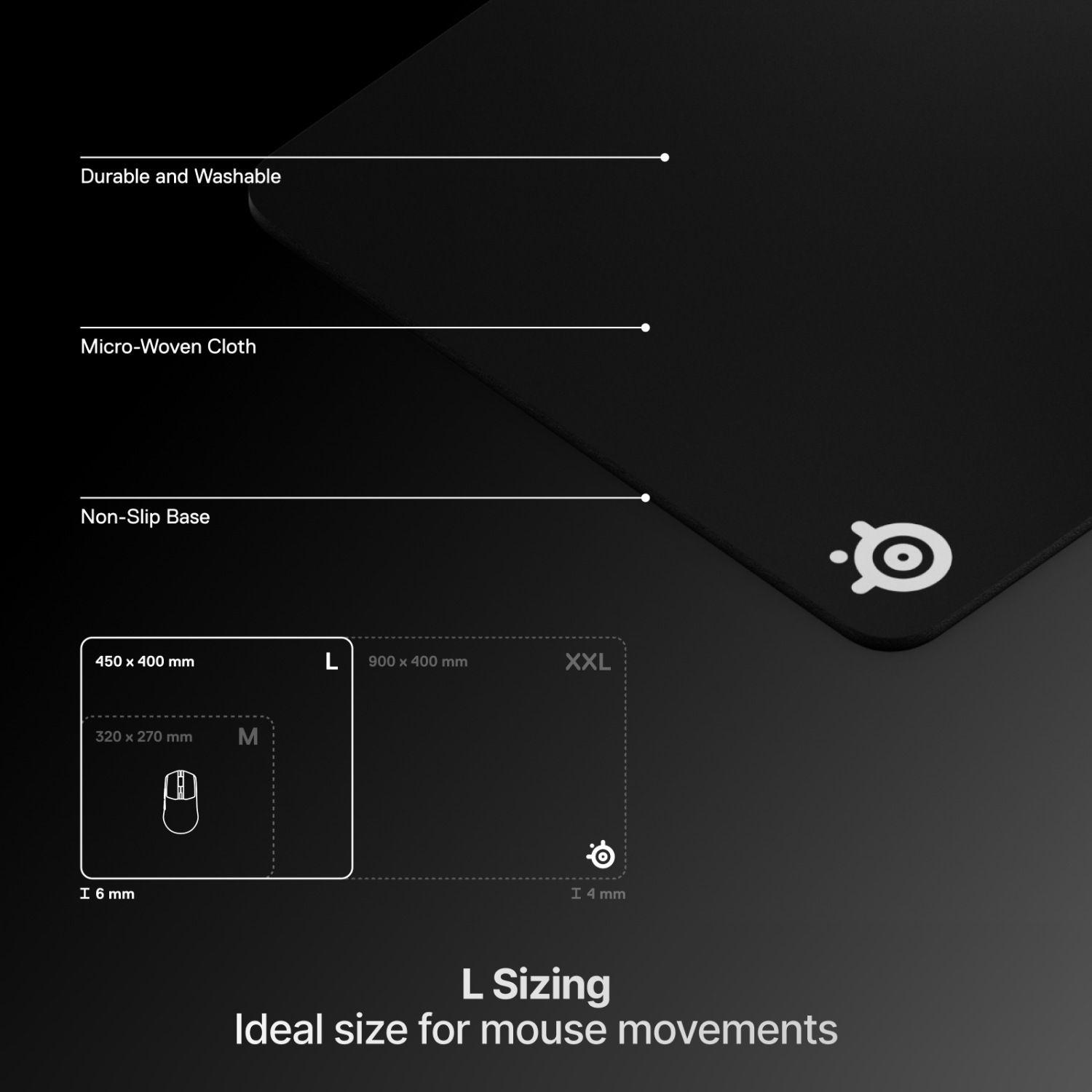 Mousepad Gamer SteelSeries QcK Heavy Large Negro-3