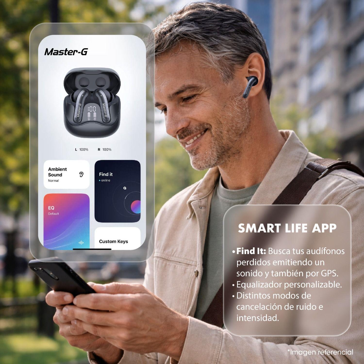 Audífonos Bluetooth In Ear TWS ANC con App BUDS60B Master-G-3