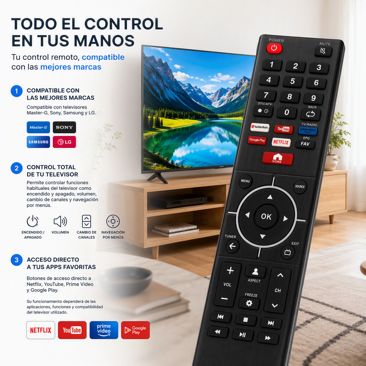 Control Remoto Universal Multimarca 4 En 1 MGRC2 Master-G-2