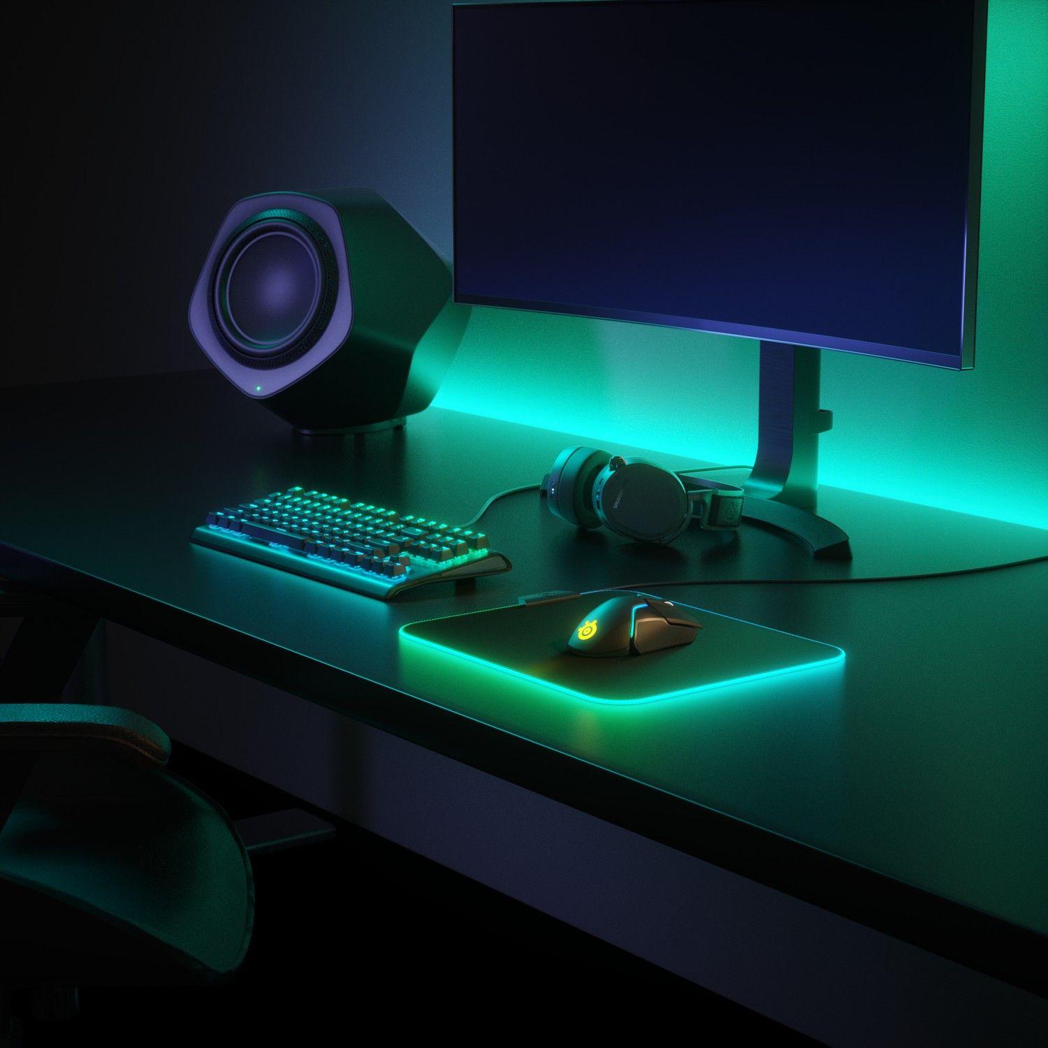 Mousepad Gamer SteelSeries QcK Prism M RGB Negro-5