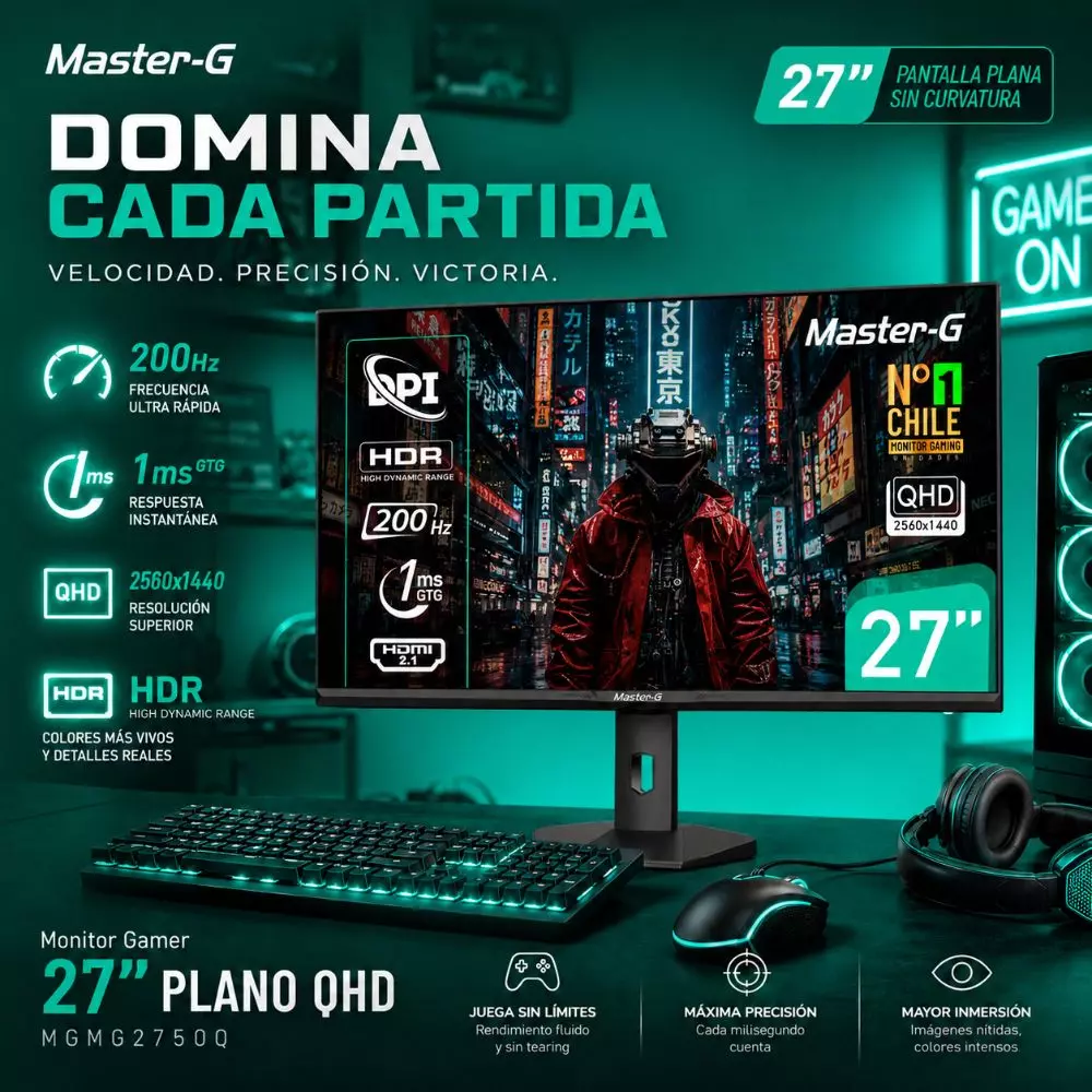 Monitor Gamer 27" QHD IPS Pivote 90 200Hz 1Ms MGMG2750Q-4
