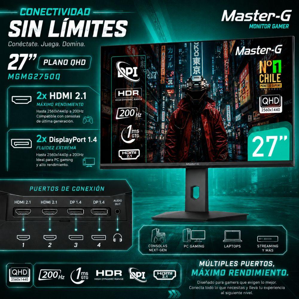 Monitor Gamer 27" QHD IPS Pivote 90 200Hz 1Ms MGMG2750Q-5