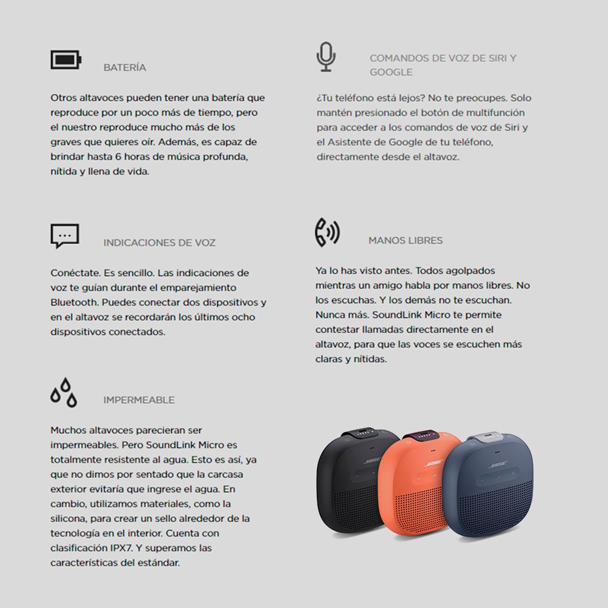 Parlante Portátil Bluetooth Bose Soundlink Micro Azul-6