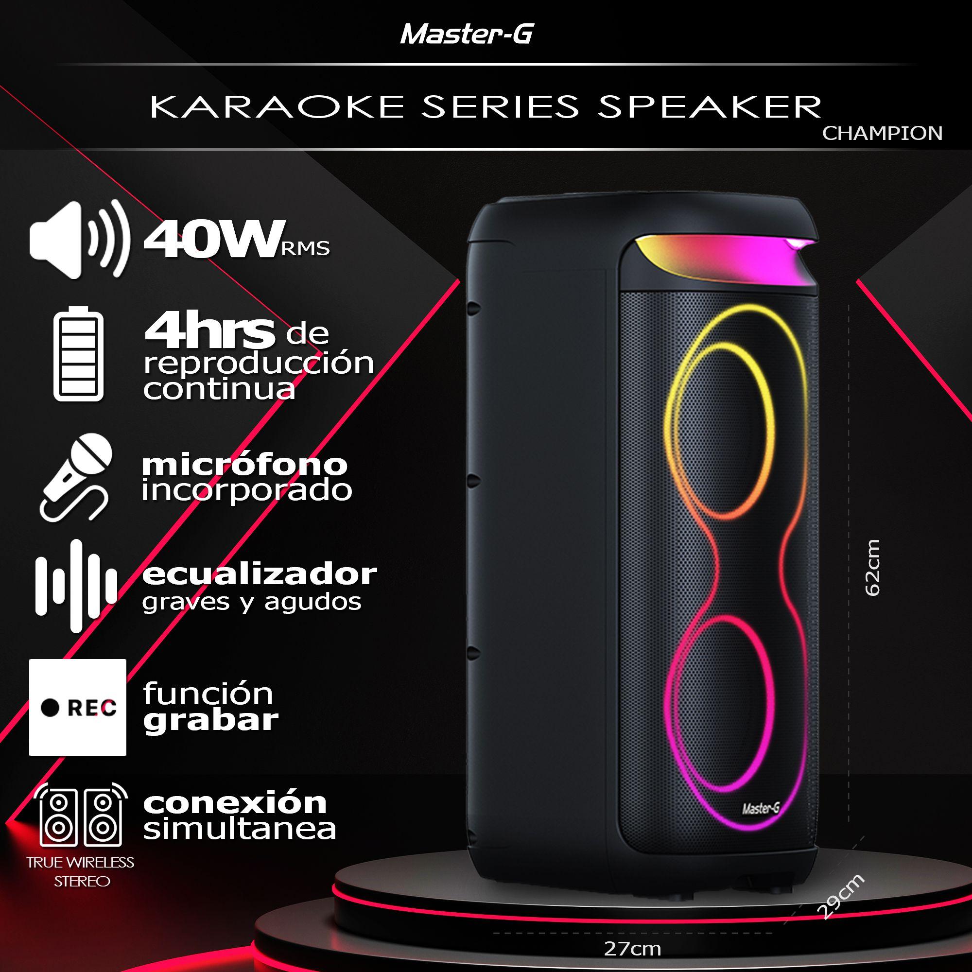 Parlante Bluetooth Karaoke Champion 6,5” X2 con Micrófono-6