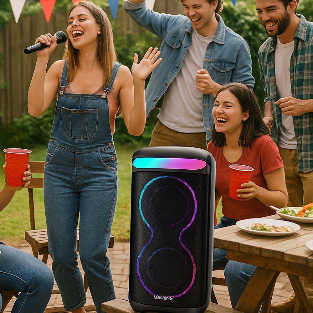 Parlante Bluetooth Karaoke Champion 6,5” X2 con Micrófono-4