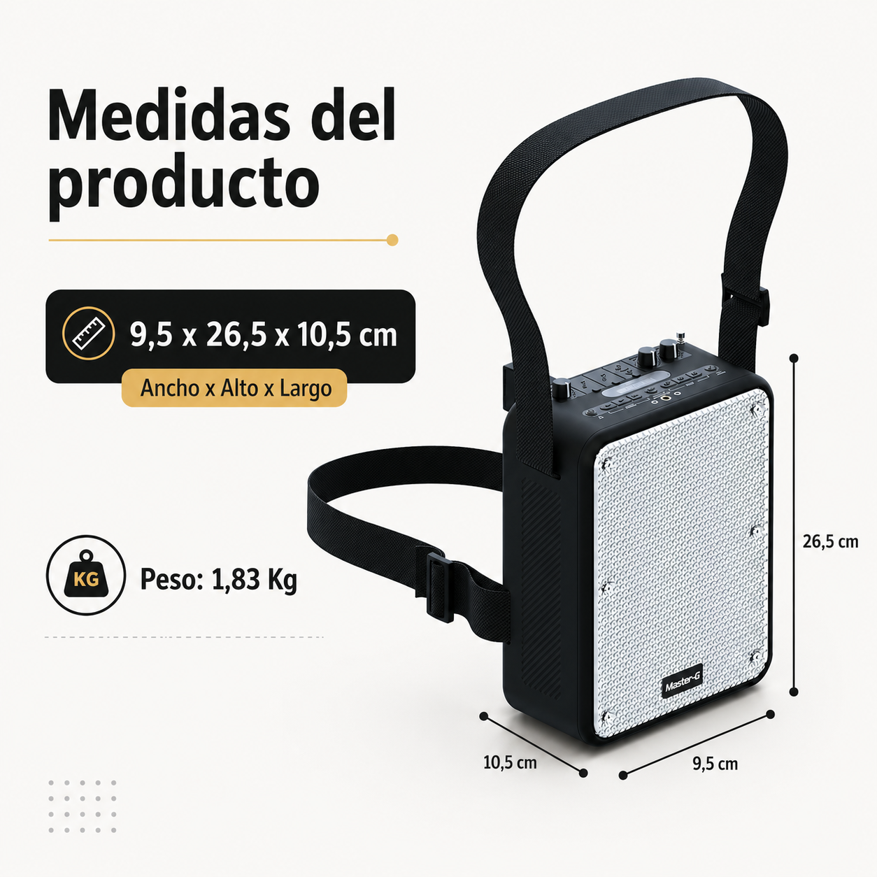 Parlante Bluetooth 5.3 Karaoke 5,25” MGFREESTYLE Master-G-3