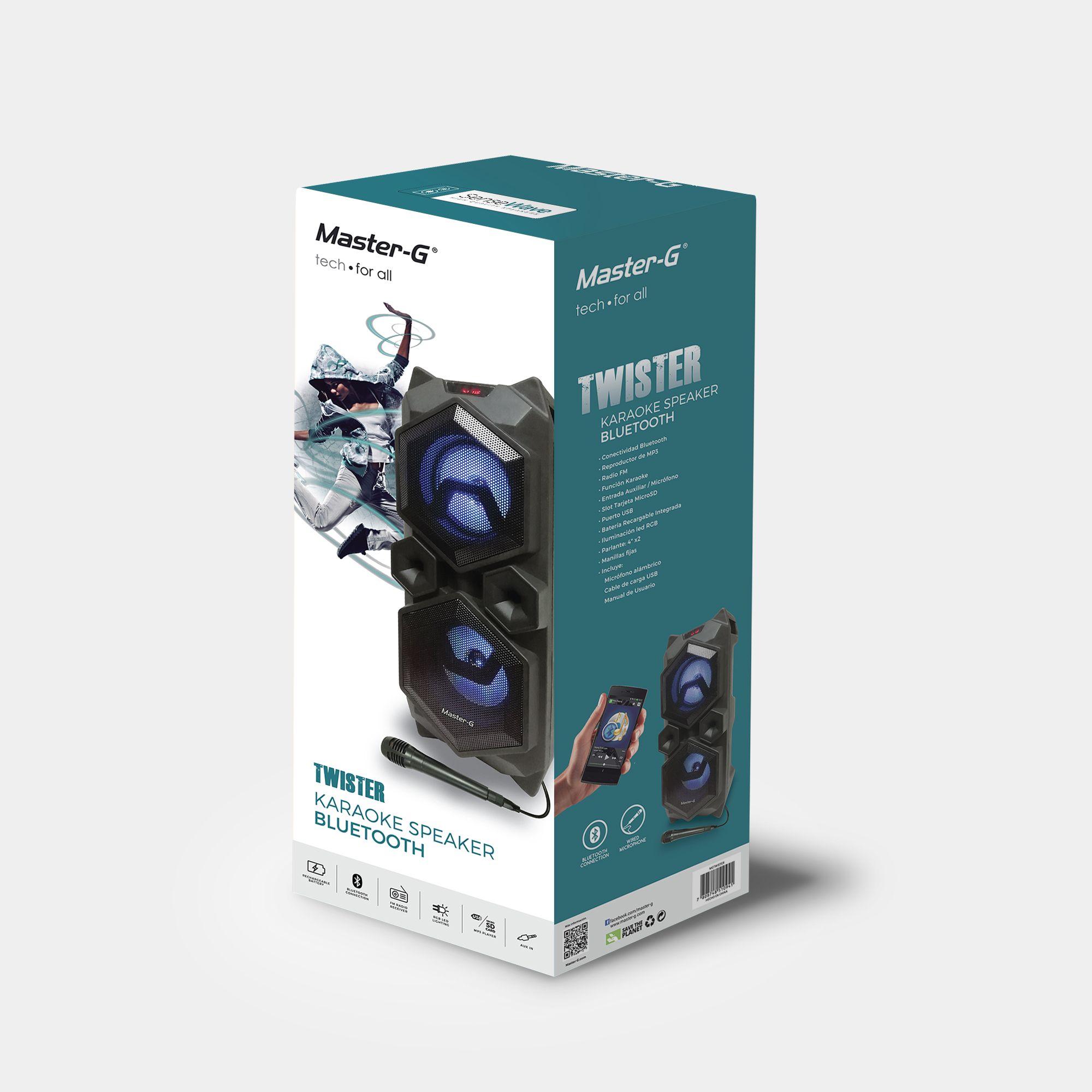 Parlante Karaoke Bluetooth Twister Master G + Micrófono-4