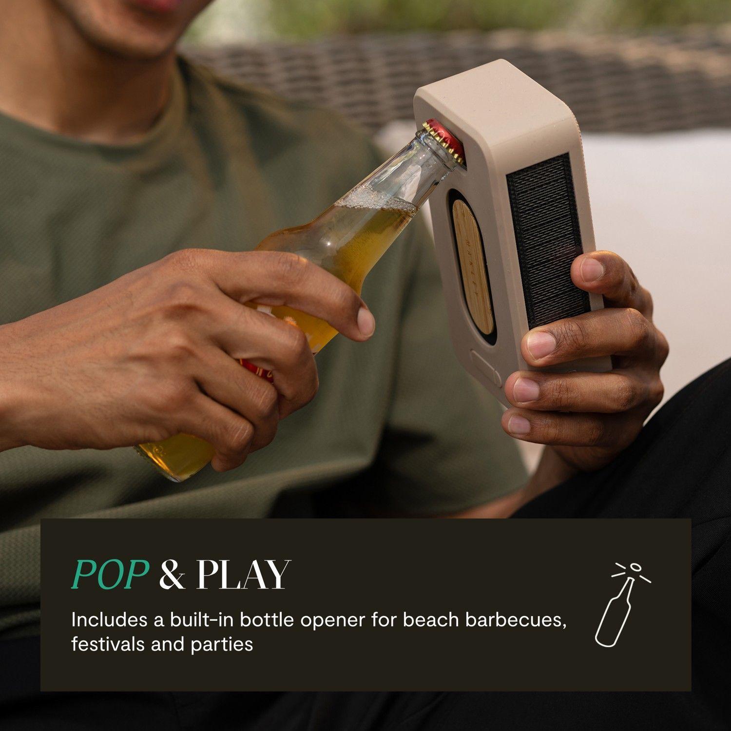 Parlante Bluetooth 5.3 Waterproof Rise Up Solar Cream Marley-3