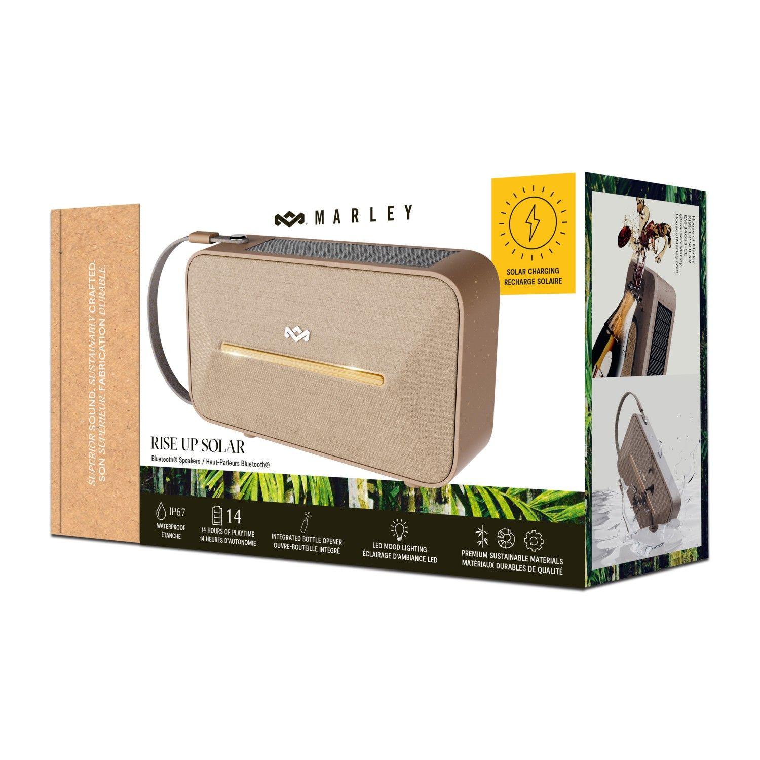Parlante Bluetooth 5.3 Waterproof Rise Up Solar Cream Marley-8