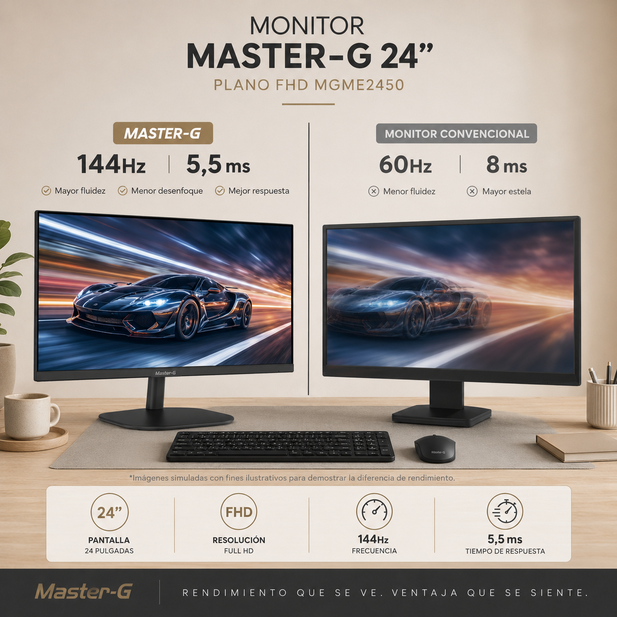 Monitor de PC 24" Full HD IPS 144Hz 5,5ms MGME2450 Master-G-5