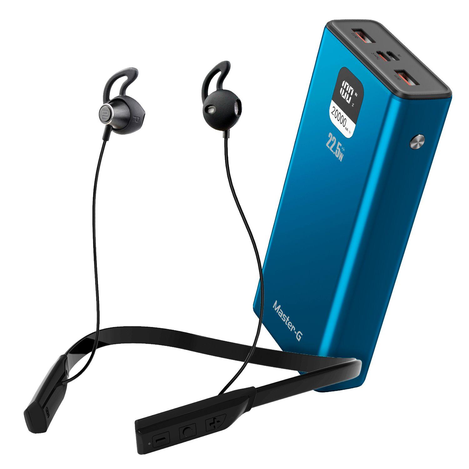 Kit Batería Externa 20000 + Audífono Bluetooth Flex Master-G-0