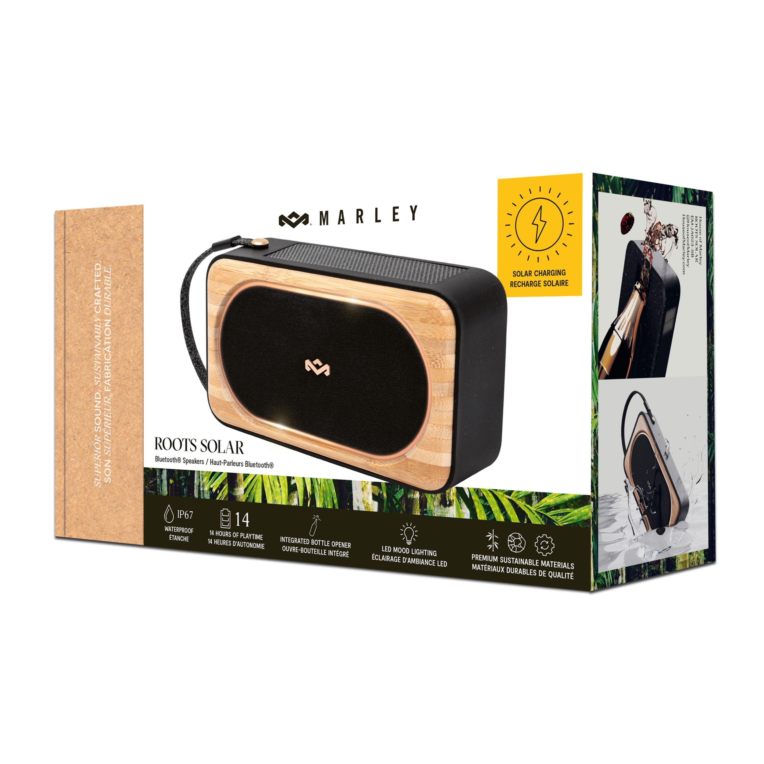 Parlante Bluetooth Roots Solar Negro Marley-8