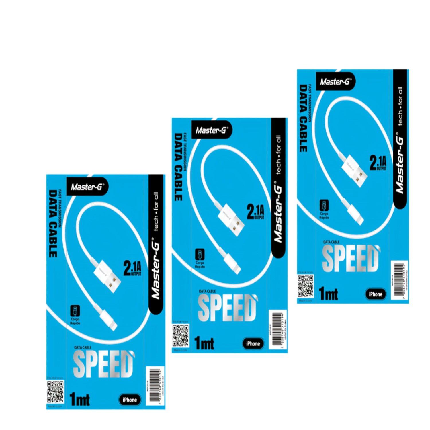 Kit Cable Carga Rápida Usb A Lightning Mgcalig x3 Master-G-0