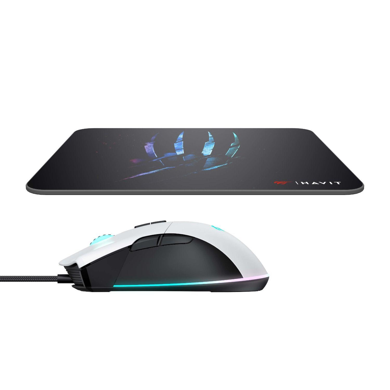 Kit Mouse Gamer 7200 DPI RGB + Mousepad 250x210x2mm MS1037CM-3