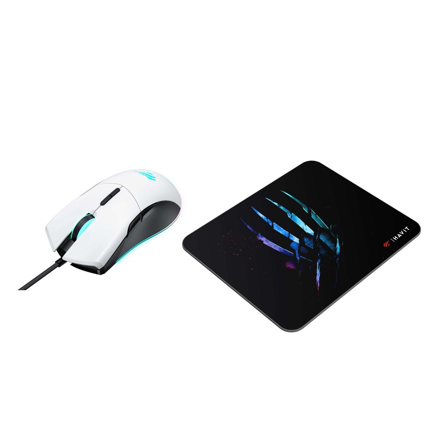 Kit Mouse Gamer 7200 DPI RGB + Mousepad 250x210x2mm MS1037CM-4