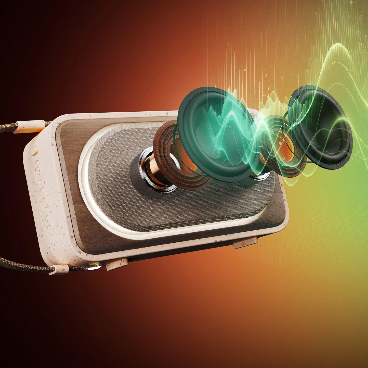 Parlante Bluetooth Roots Solar Crema Marley-7