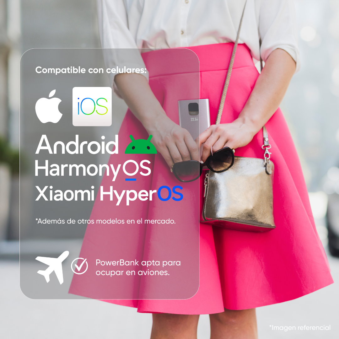 Batería Externa Power Bank 20000 Mah 22.5W UCP20PPD Rosada-3