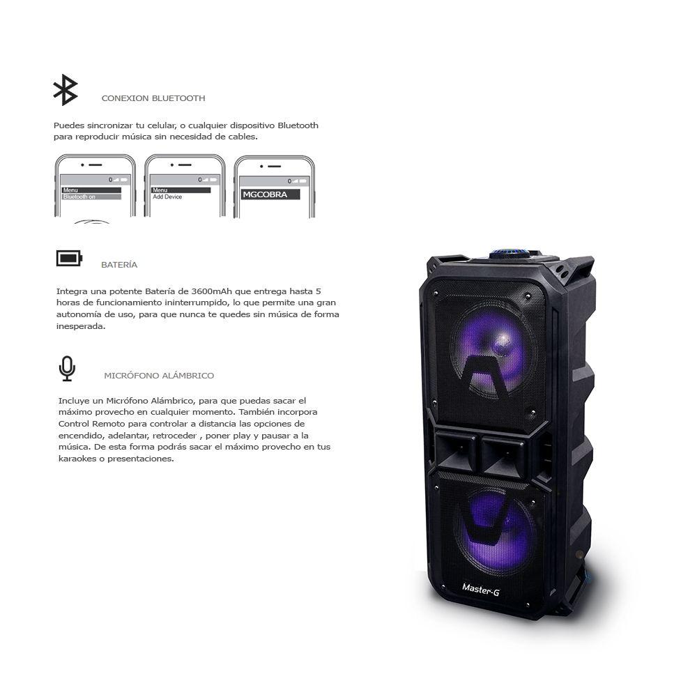 Parlante Karaoke Bluetooth Cobra Master G + Micrófono-1