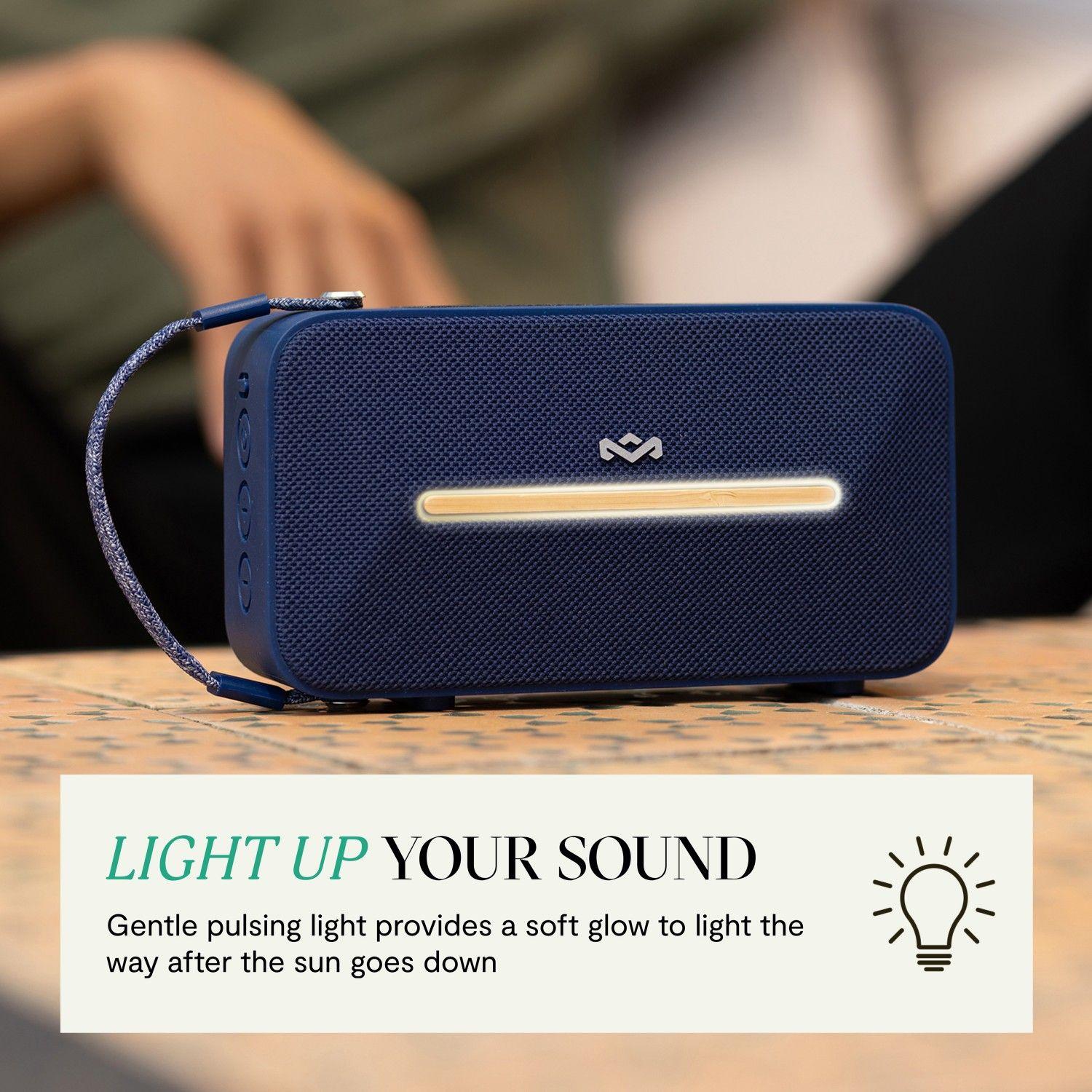 Parlante Bluetooth 5.3 Waterproof Rise Up Solar Azul Marley-4