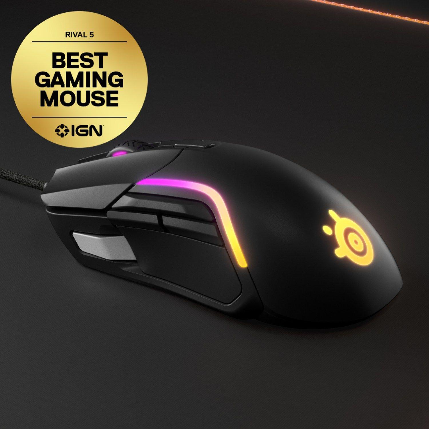 Mouse Gamer SteelSeries Rival 5 18000 CPI 9 Botones Negro-2