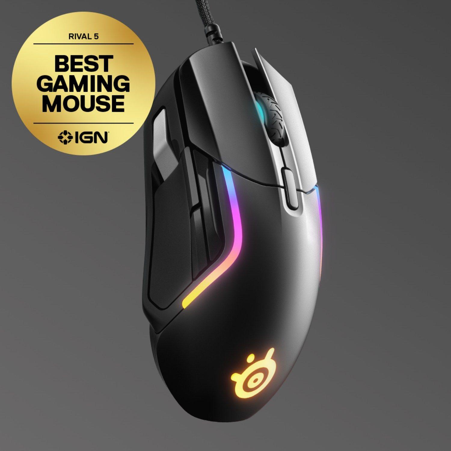 Mouse Gamer SteelSeries Rival 5 18000 CPI 9 Botones Negro-3