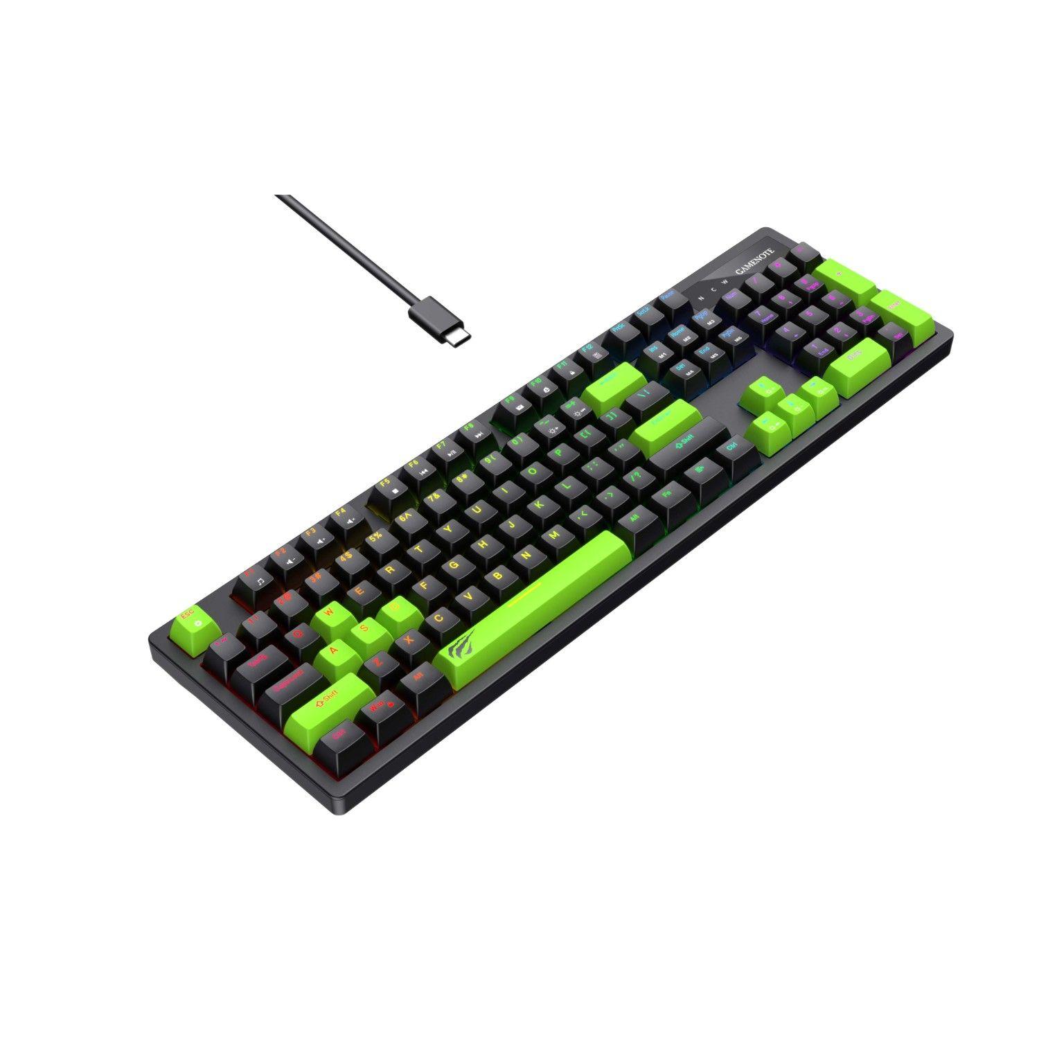 Teclado Gamer Mecánico Luces RGB KB893L Havit Negro-2