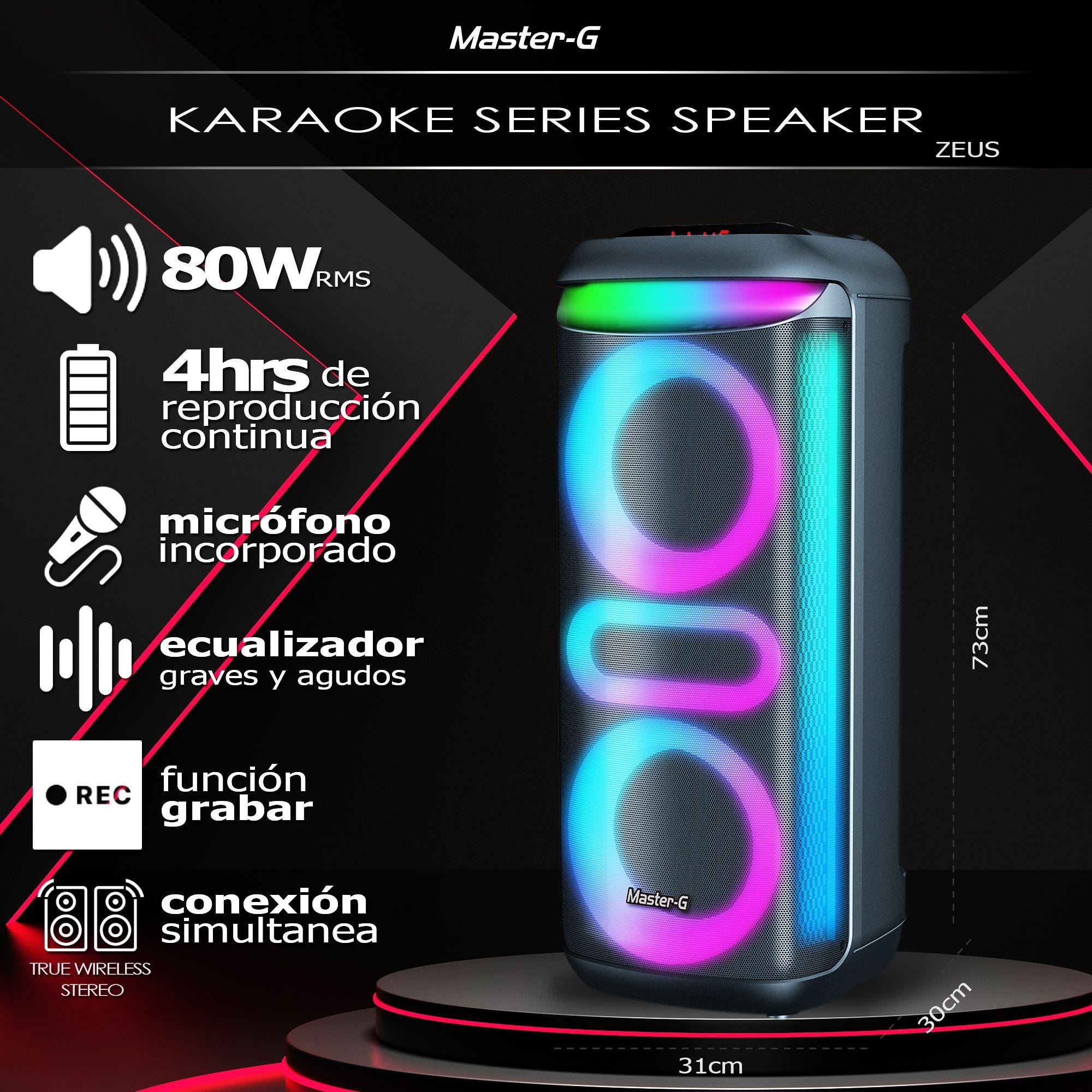 Parlante Karaoke Bluetooth 8” x2 con Micrófono MGZEUS-5