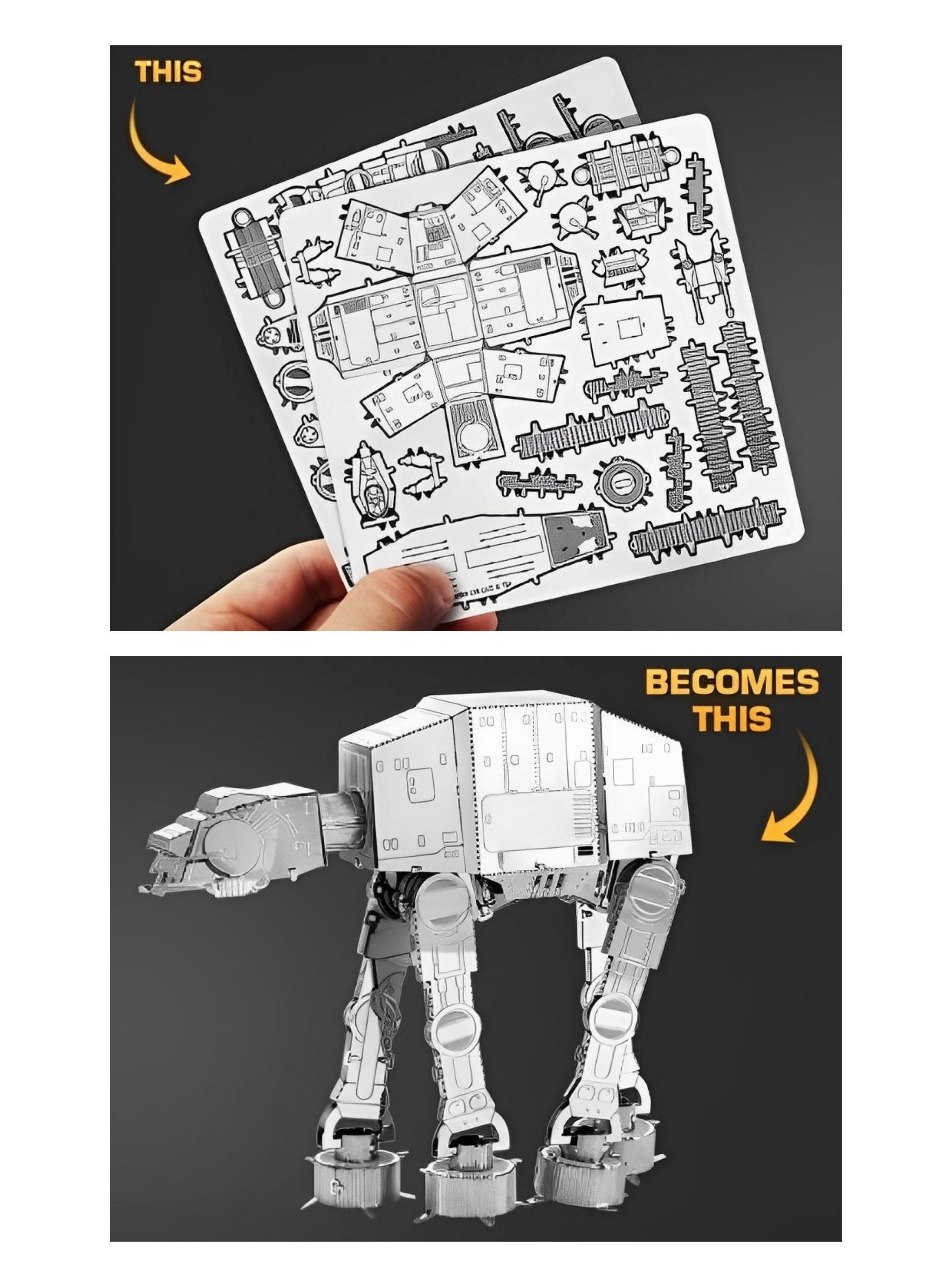 Puzzle 3d De Metal - Star Wars, Transporte Acorazado AT - AT-3