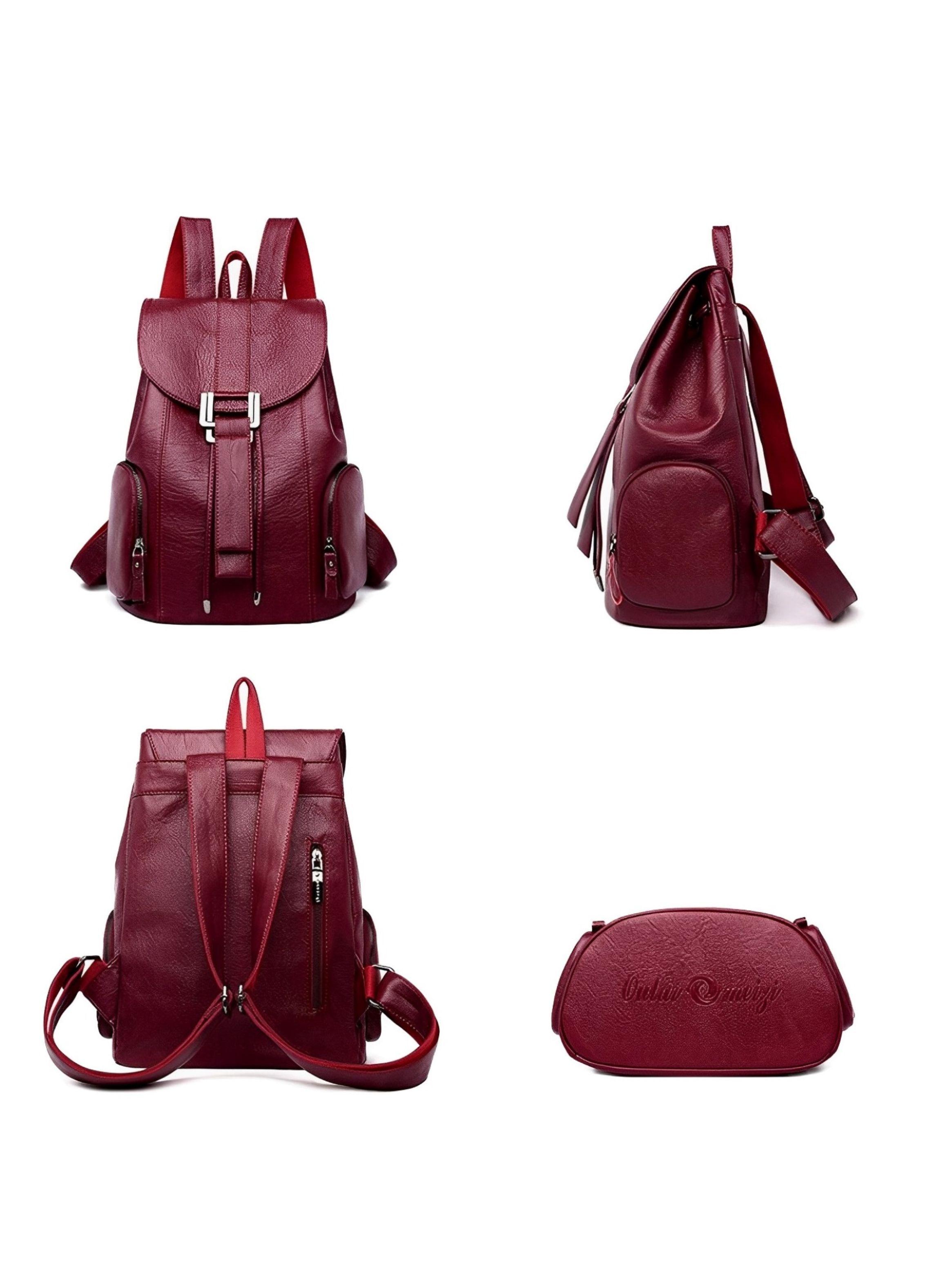 Mochila Cuero PU Grande, Elegante y de Gran Calidad-4