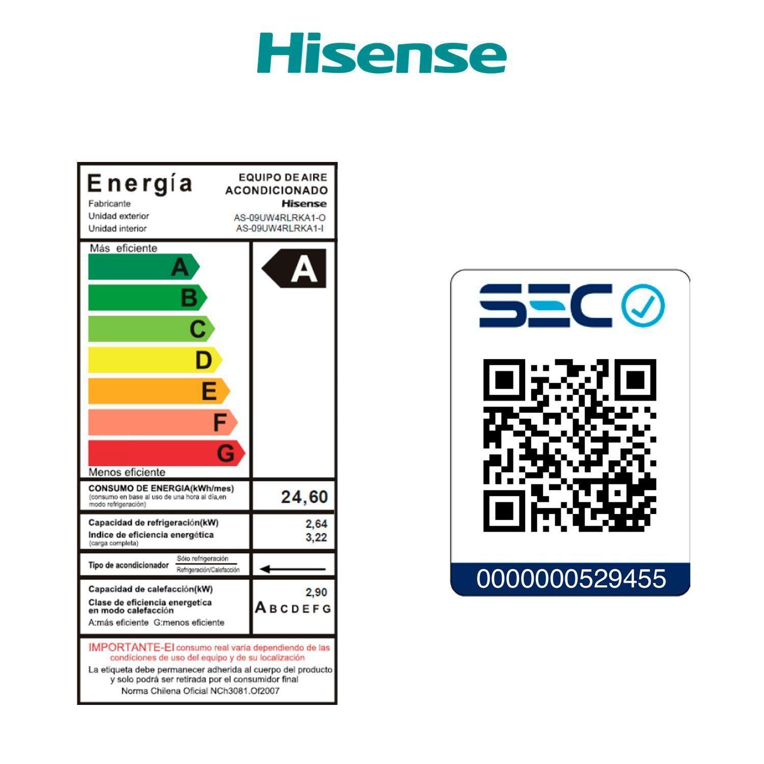 Aire Acondicionado Hisense 9000 BTU Hi Vida Inverter Expert-5