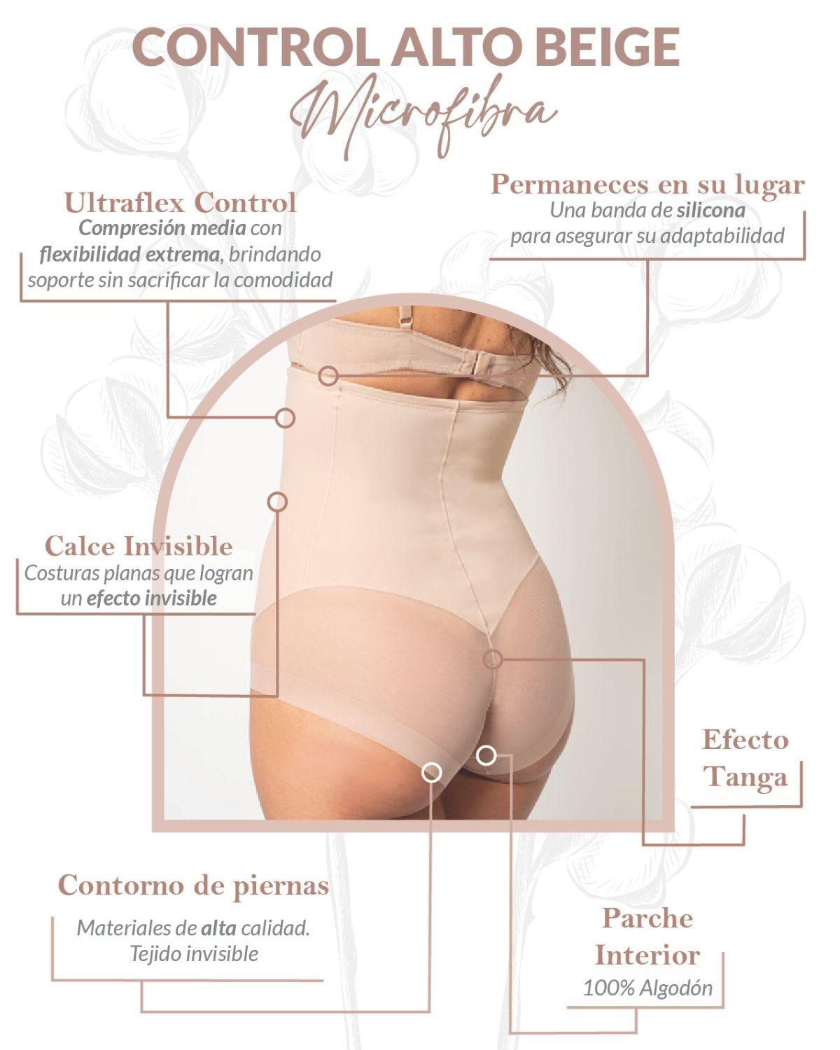 ULTRAFLEX CONTROL ALTO EN MICROFIBRA - COMPRESIÓN FIRME SIN DEMARCACIÓN - BEIGE-2
