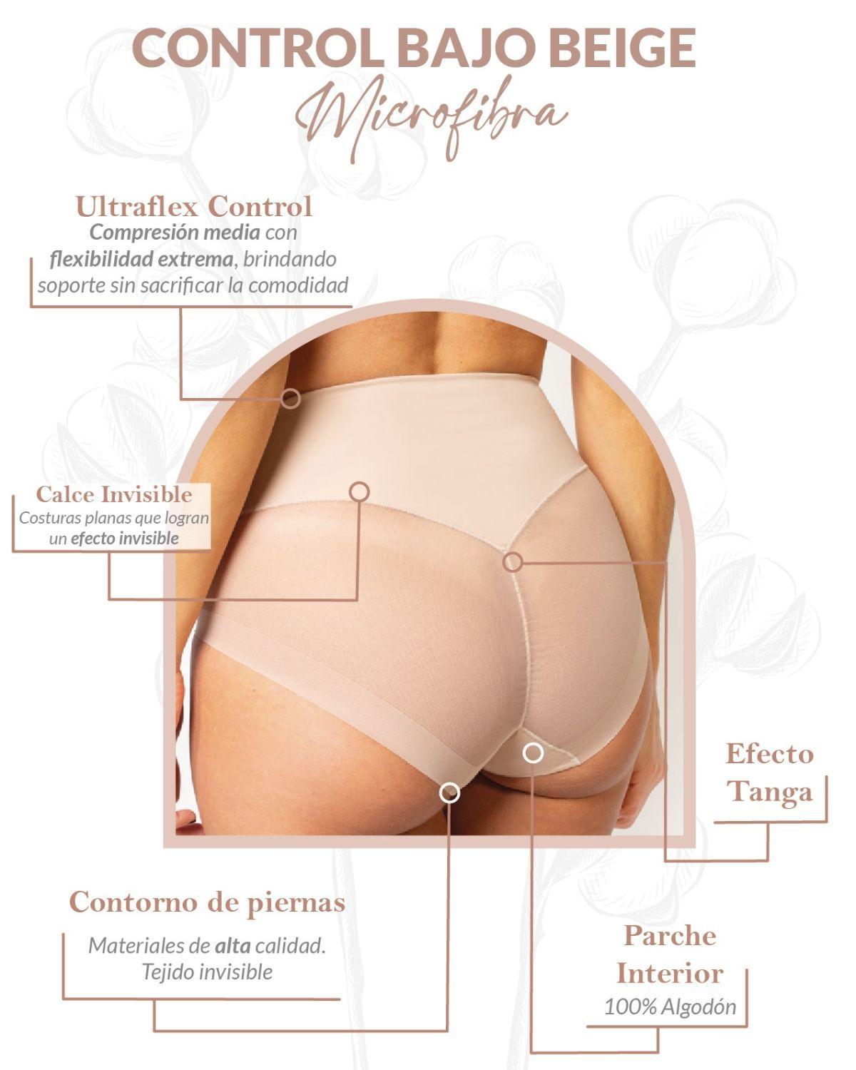 ULTRAFLEX CONTROL BAJO EN MICROFIBRA - COMPRESIÓN MEDIA SIN DEMARCACIÓN - BEIGE-2