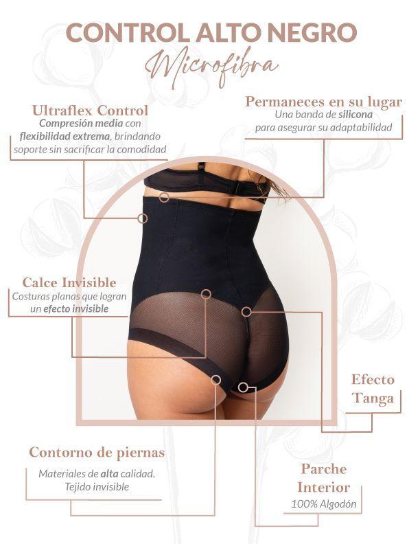 ULTRAFLEX CONTROL ALTO EN MICROFIBRA - COMPRESIÓN FIRME SIN DEMARCACIÓN - NEGRO-2