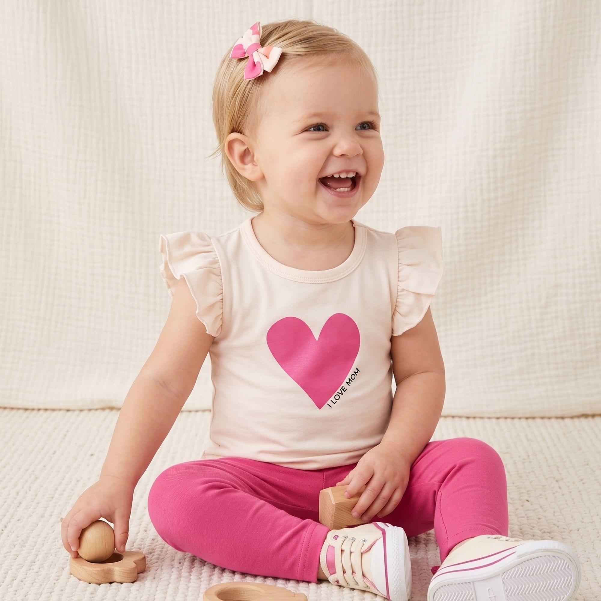 Pack 3 Poleras Niña Pequeña Luz Vuelos y Corazones - Estilo Coquette (Talla 2 a 3 Años)-2
