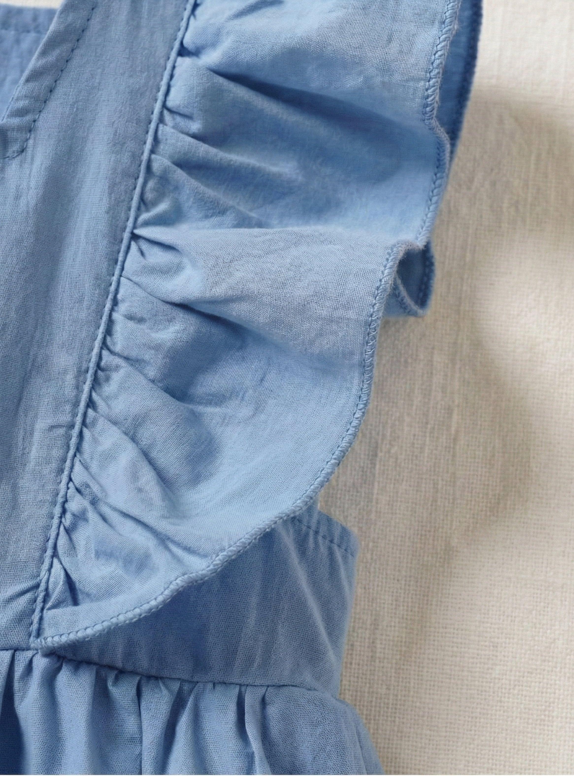 VESTIDO Y BODY BEBE NIÑA PEQUEÑA LUZ CELESTE CON LISTON-2