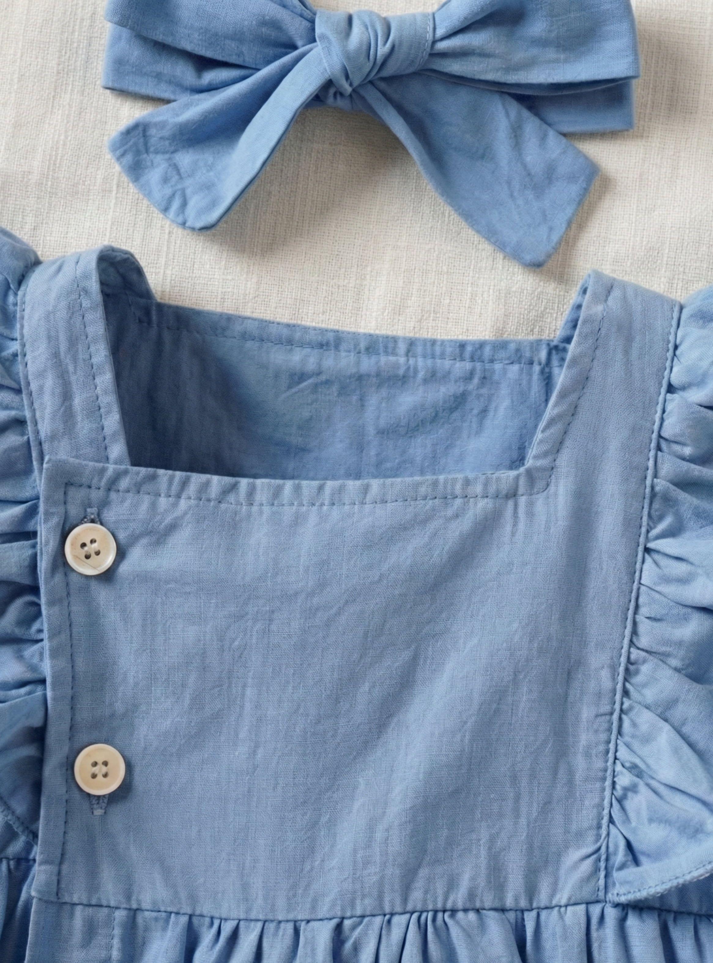 VESTIDO Y BODY BEBE NIÑA PEQUEÑA LUZ CELESTE CON LISTON-3