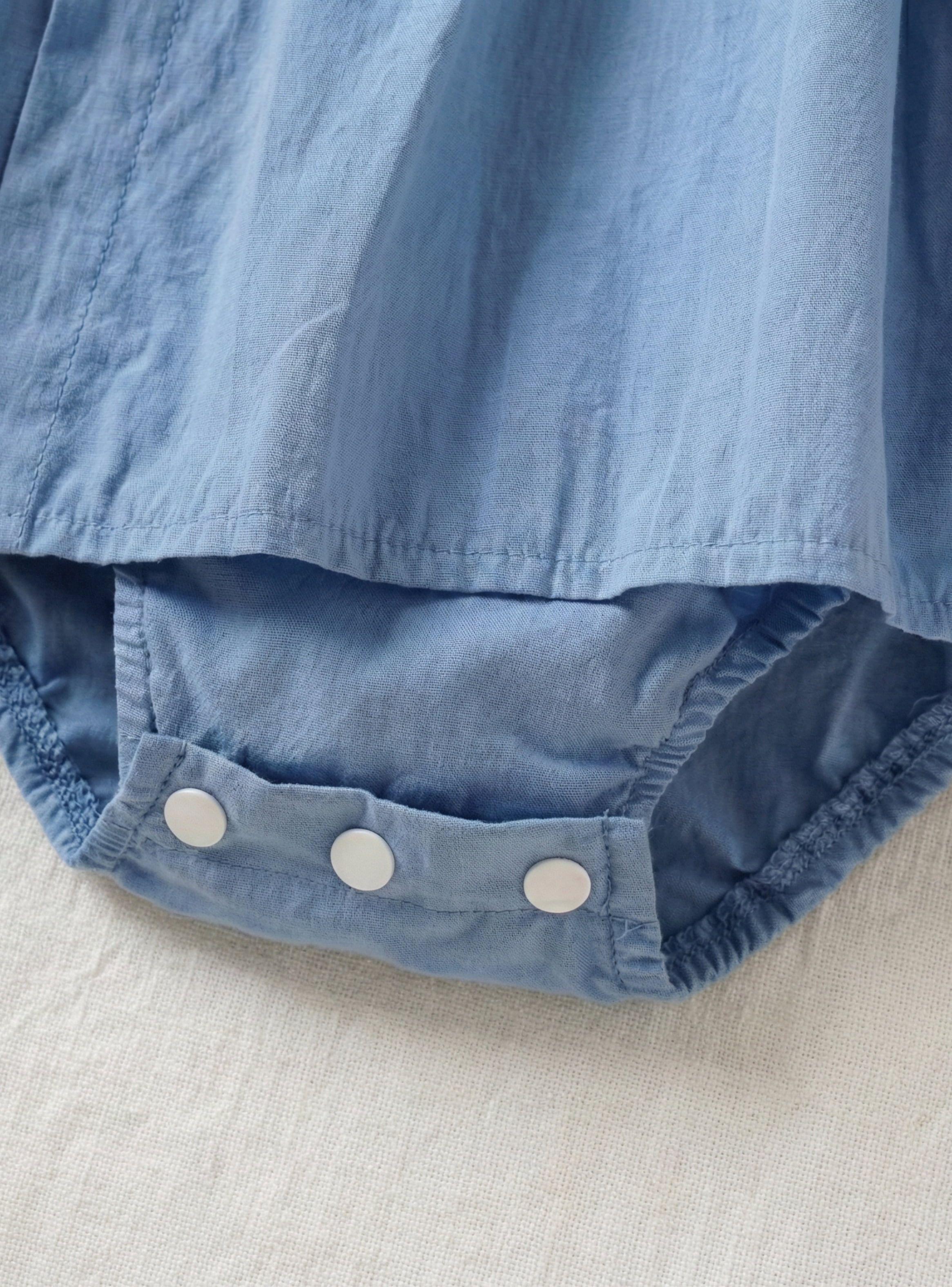 VESTIDO Y BODY BEBE NIÑA PEQUEÑA LUZ CELESTE CON LISTON-5