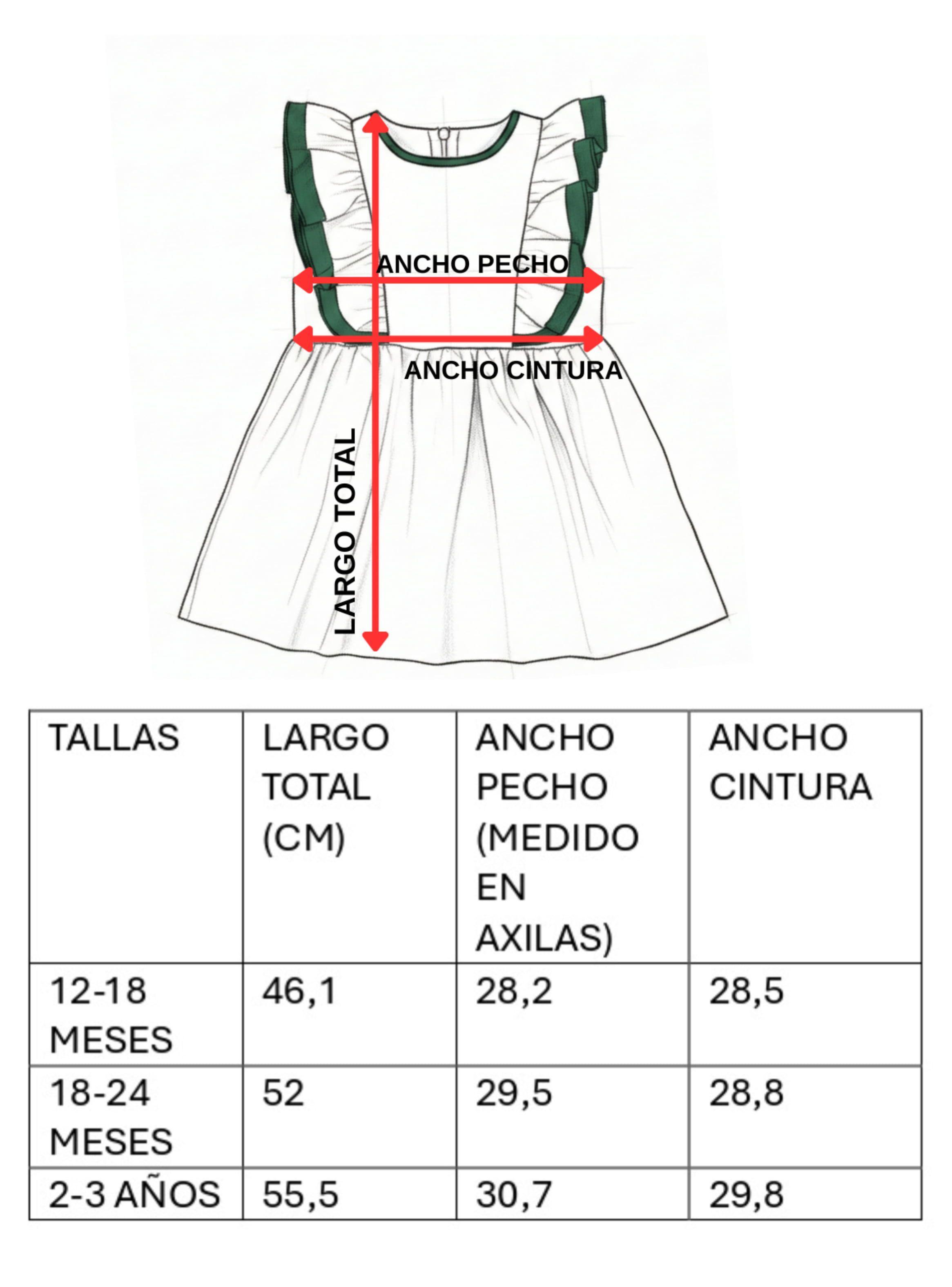 VESTIDO BEBE NIÑA PEQUEÑA LUZ VERDE FLOREADO-5