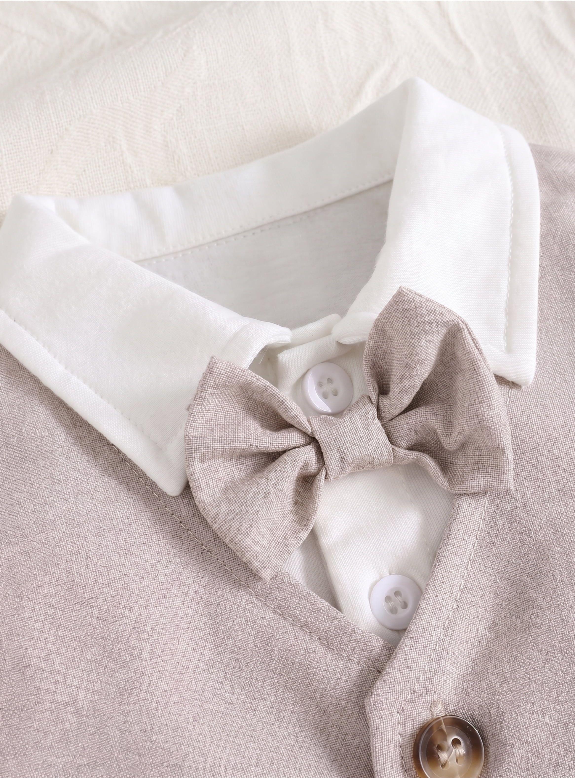 Conjunto Traje Bebé Niño Pequeña Luz 3 Piezas Chaqueta Desmontable Y Polera-3