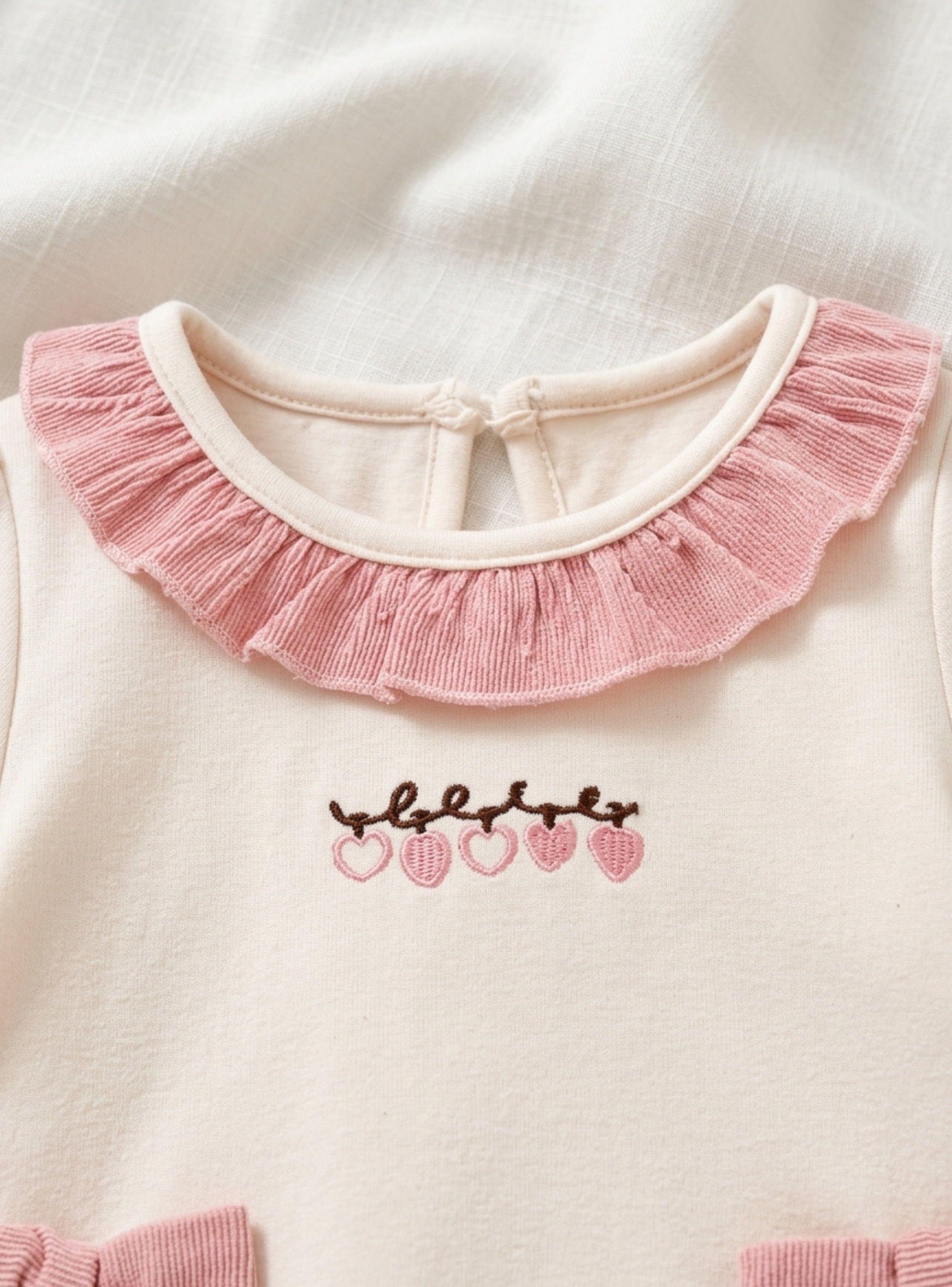 Vestido Bebé Niña Invierno Manga Larga Suave Lazos - Pequeña Luz-2