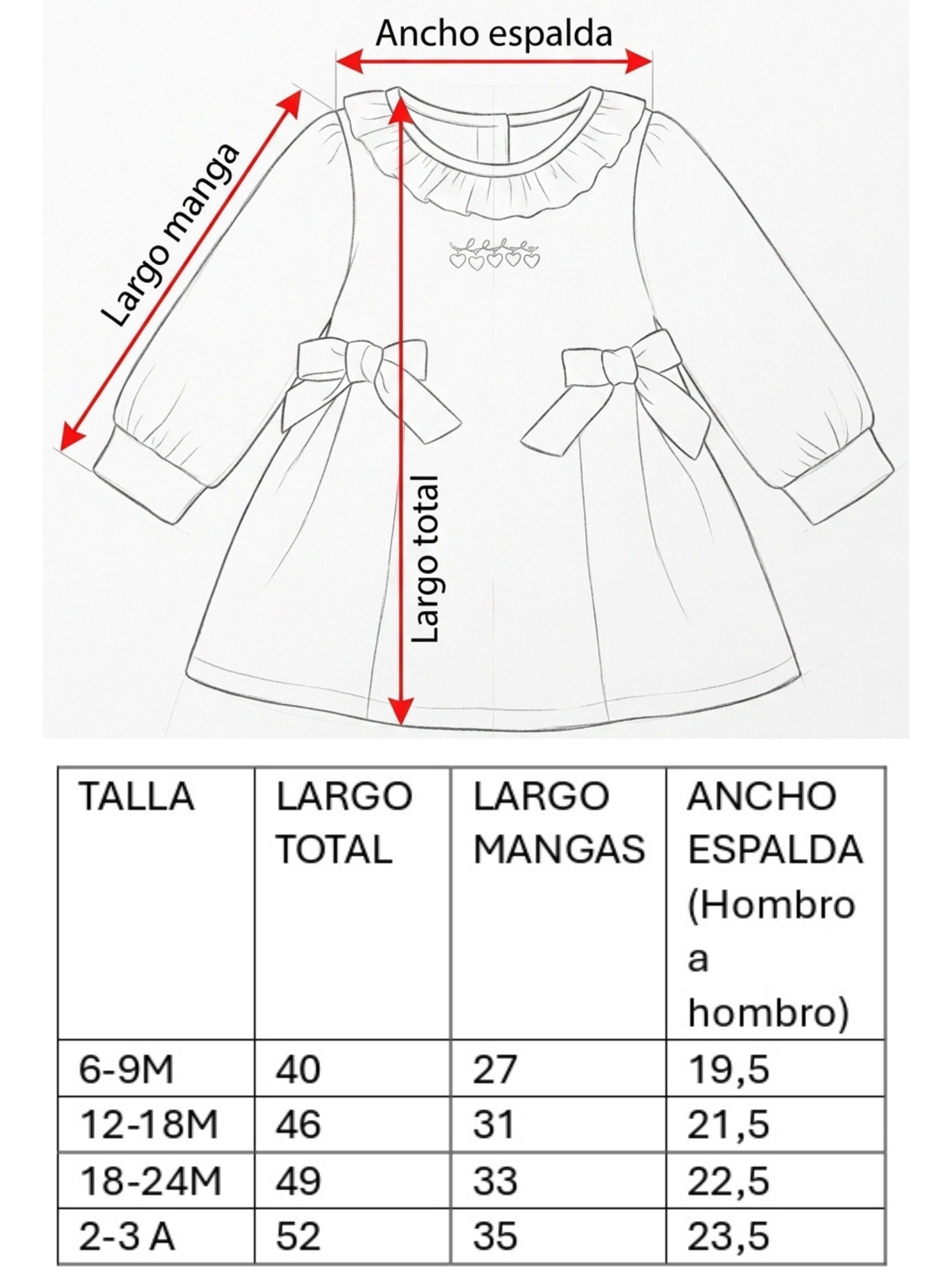 Vestido Bebé Niña Invierno Manga Larga Suave Lazos - Pequeña Luz-7
