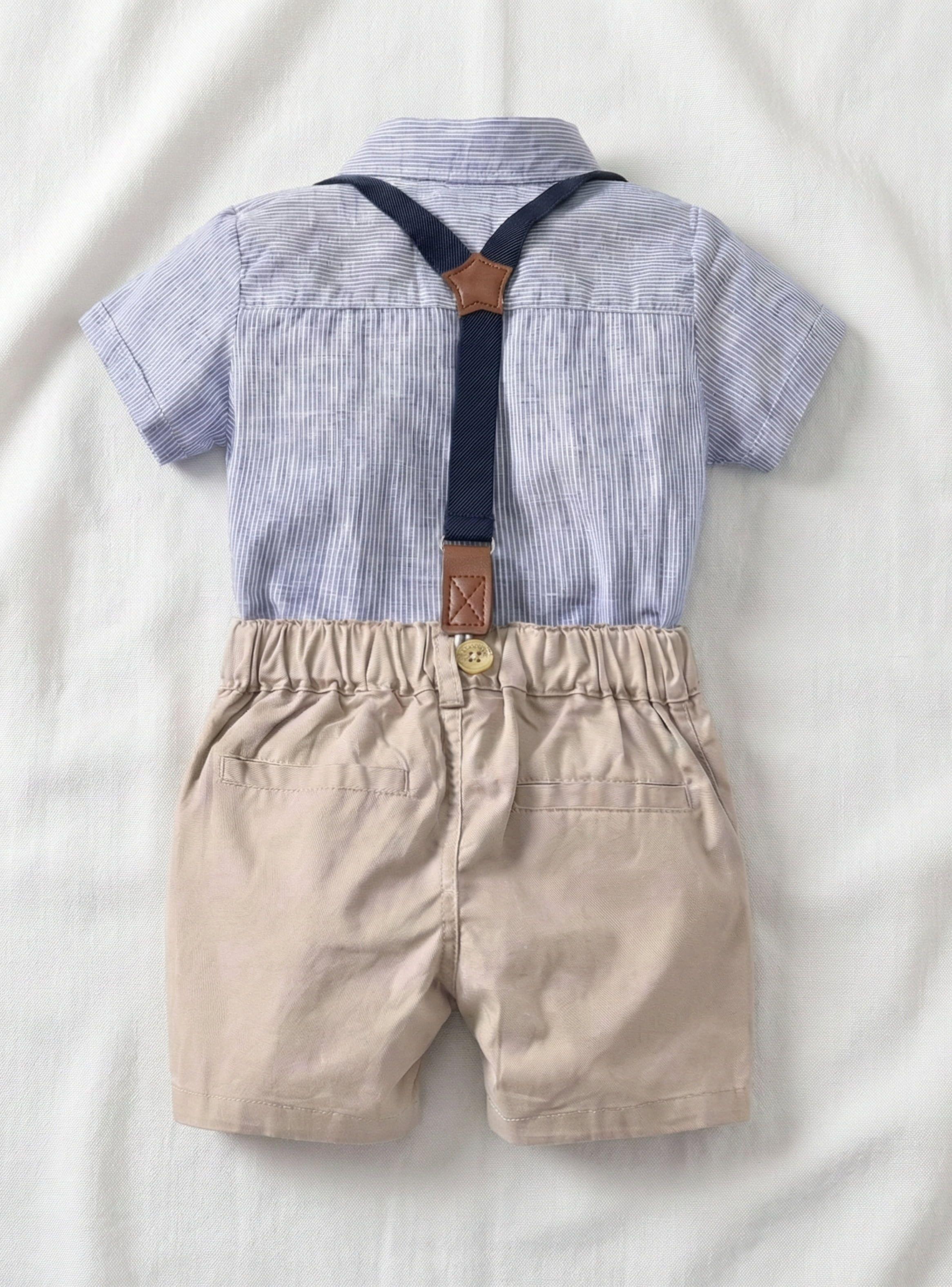 CONJUNTO BEBE NIÑO PEQUEÑA LUZ SHORT Y CAMISA- BODY ESTILO CABALLERO-4