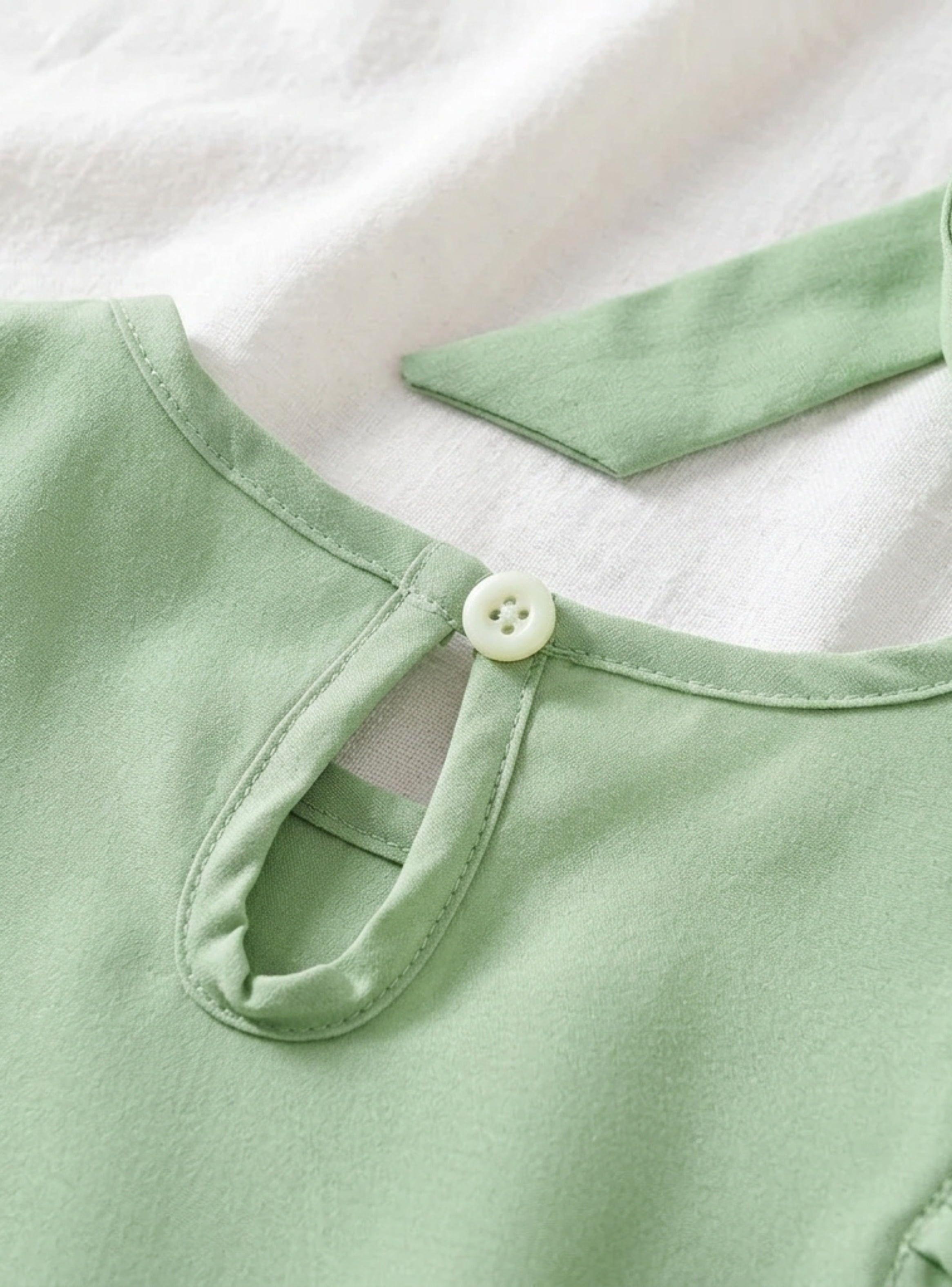 Vestido Bebé Niña Fiesta Tul Bordado Flores Verde Menta Con Cintillo - Pequeña Luz (12-18 Meses)-5