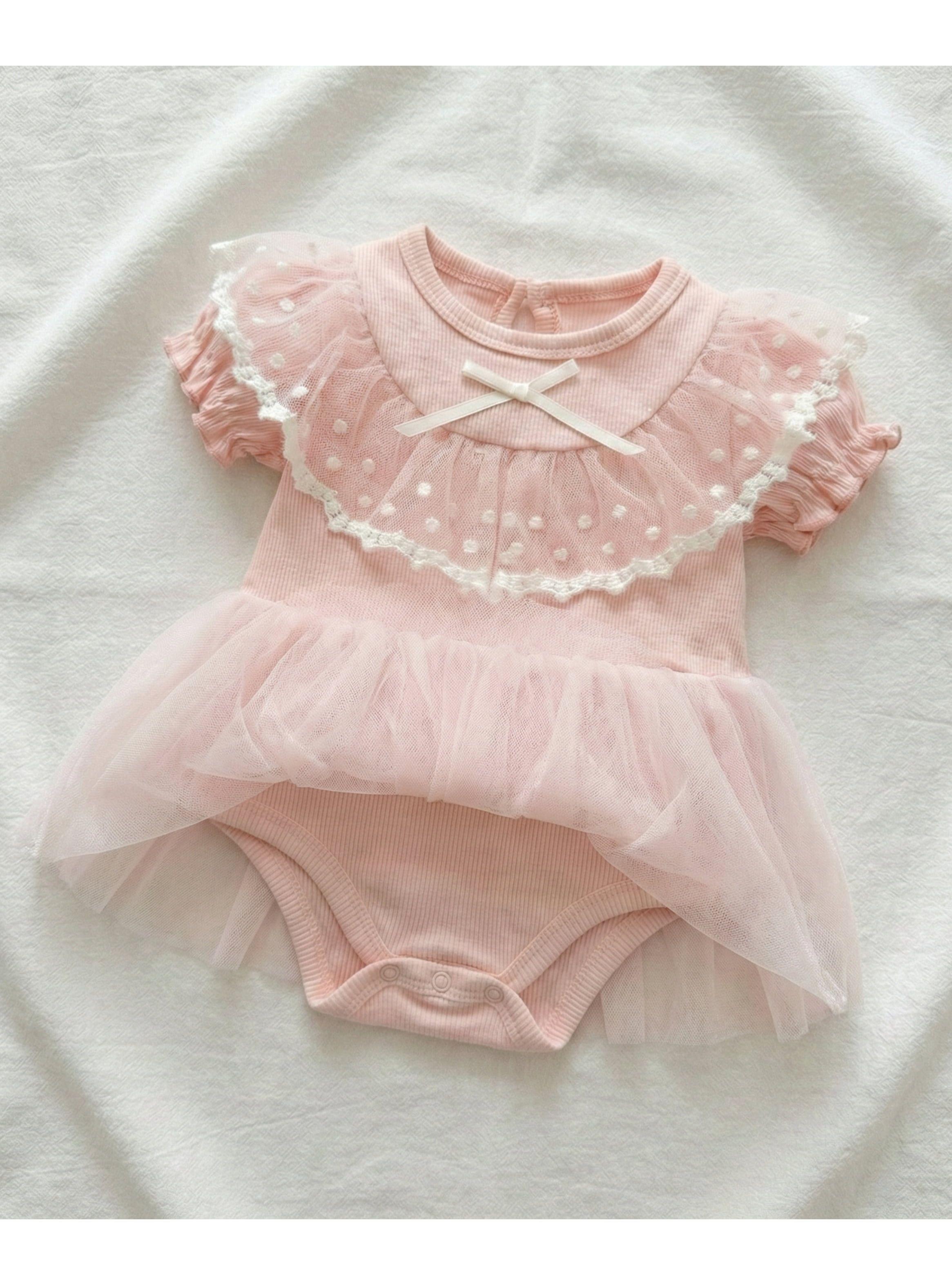 VESTIDO BEBE NIÑA PEQUEÑA LUZ TUTU ALGODON BAUTIZO-3