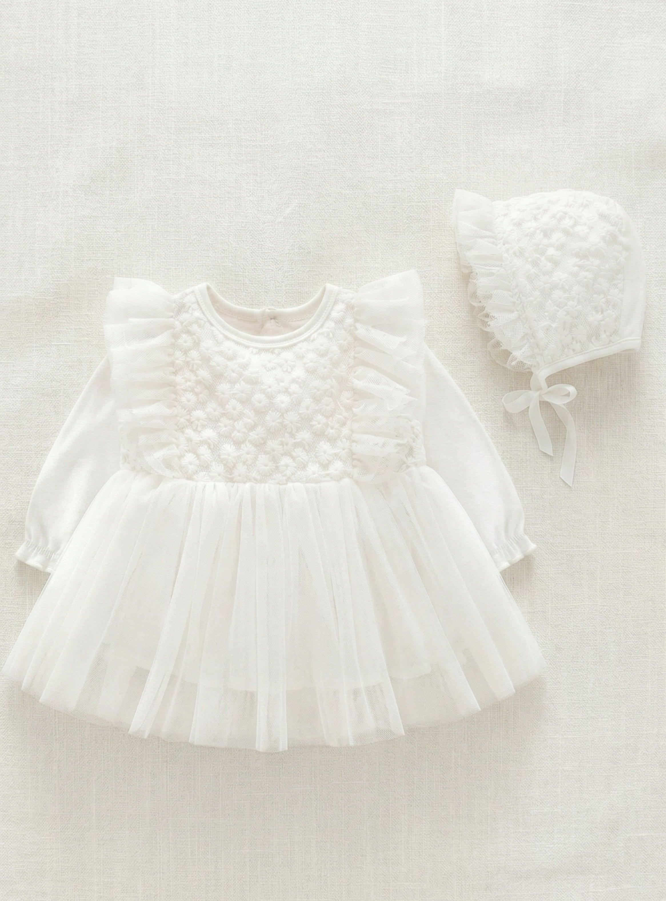 VESTIDO BAUTIZO PEQUEÑA LUZ CON GORRO-1