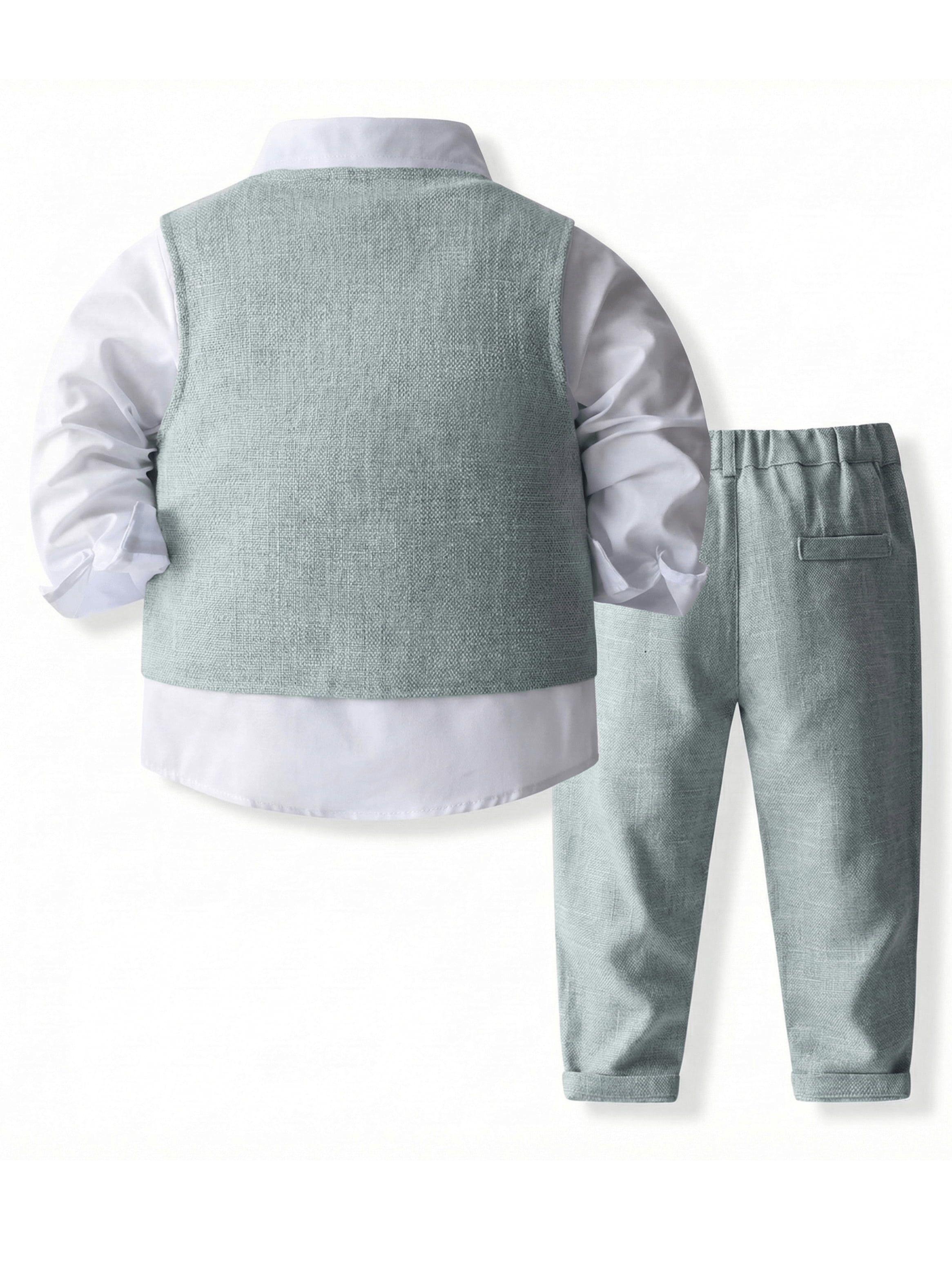 TERNO BEBÉ NIÑO PEQUEÑA LUZ VERDE TRAJE FORMAL-2